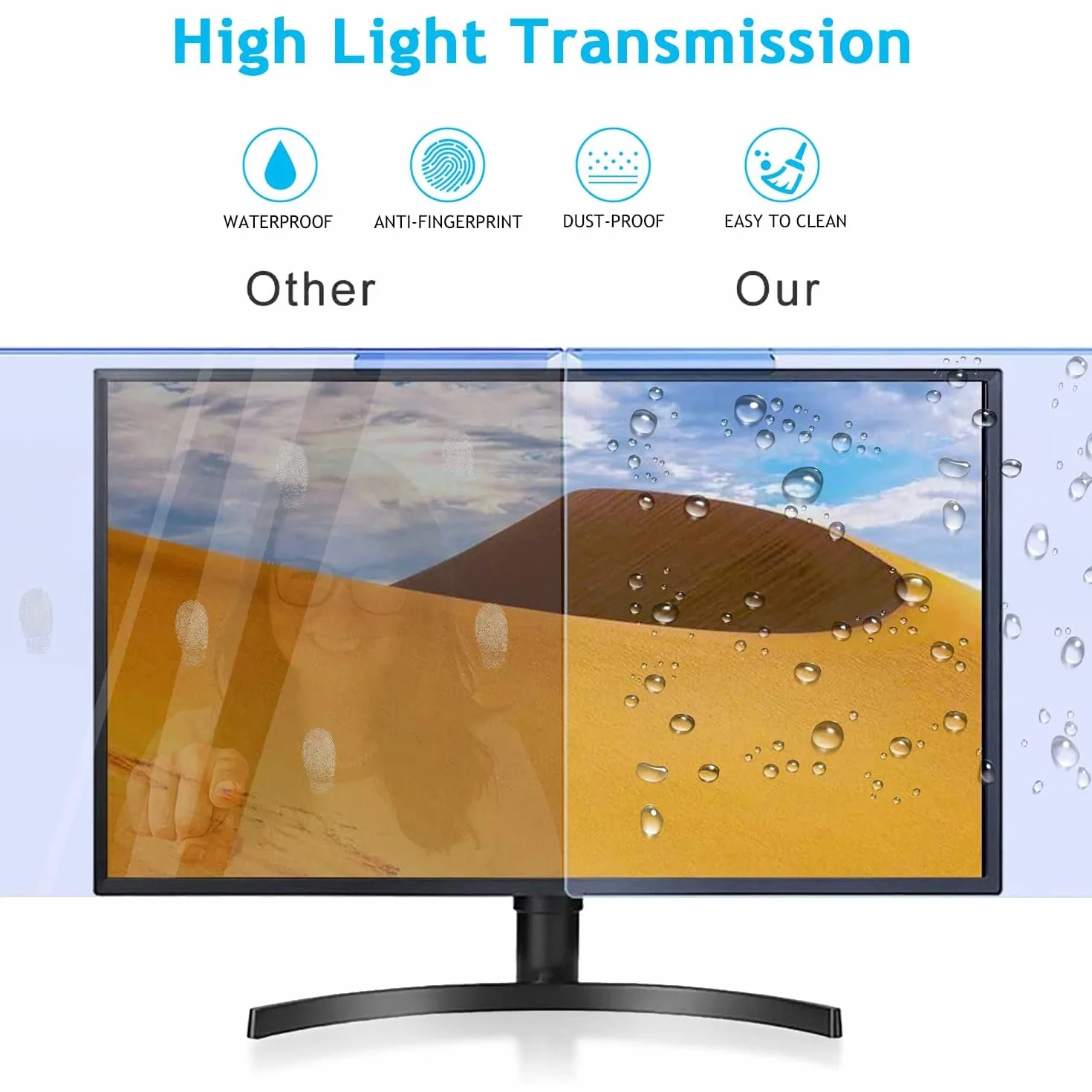 ALXDR Filtro Schermo Anti Luce Blu per Monitor da 24"(per 23" - 24"Misurati in Diagonale 16: 9/16: 10)