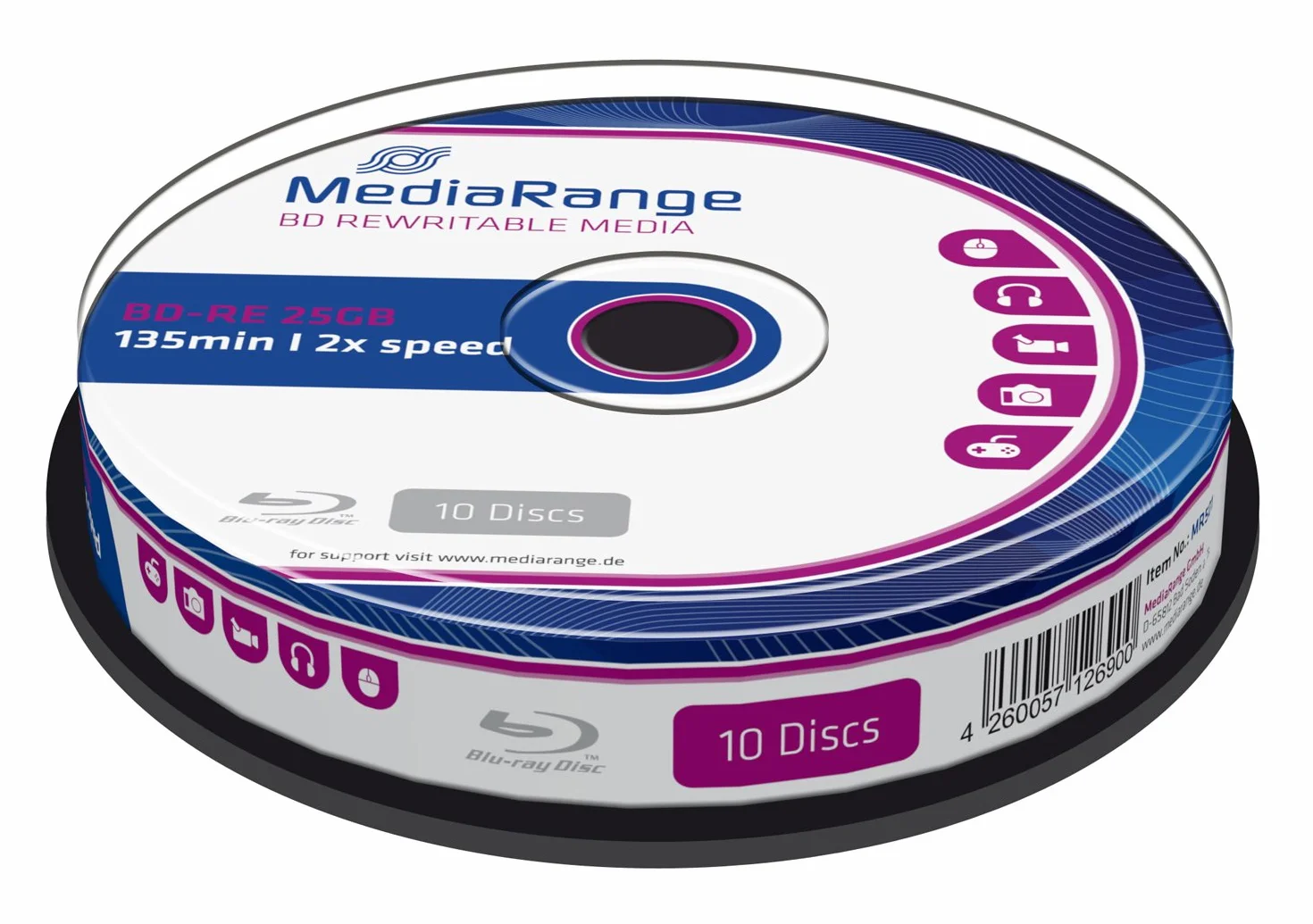 MediaRange MR501 BD-R da 25 GB, 10 Pezzi