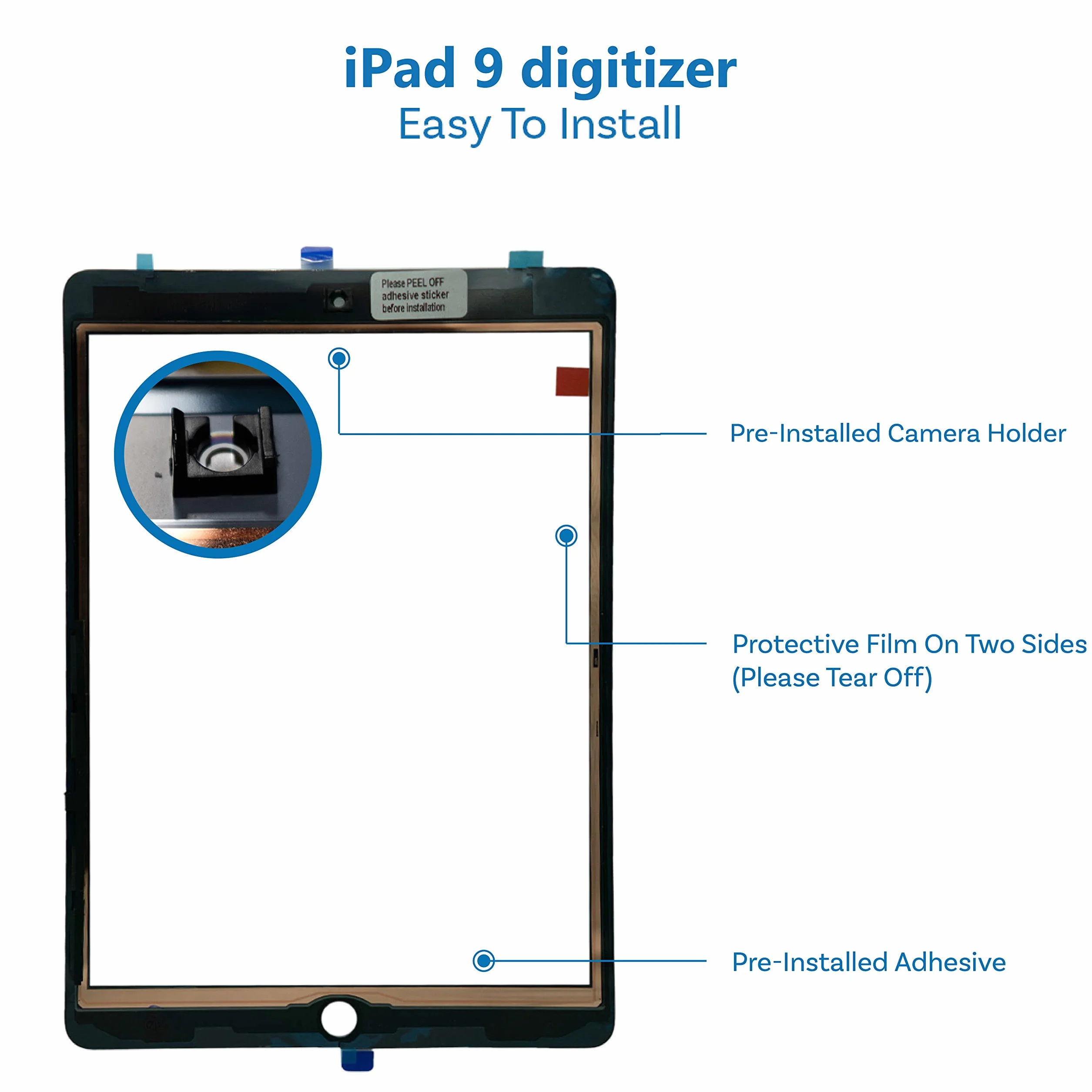 MMOBIEL Digitizer compatibile con iPad 9 - Vetro Schermo - 10.2 inch - 2021 - Touchscreen di ricambio con attrezzi - Nero