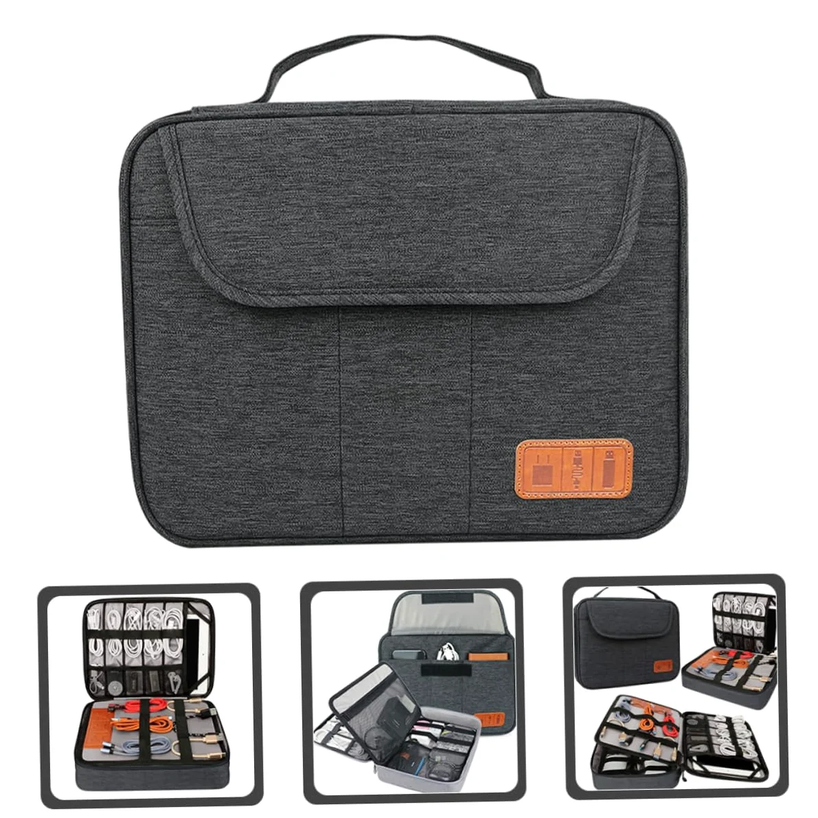 NUOBESTY Organizer Borsa Per Cavi Esterni Custodia Per Dispositivi Elettronici e Digitali Spazio Di Archiviazione Ampio Per Telefoni e Tablet Da Design Strati Maniglia Per Trasporto Comodo