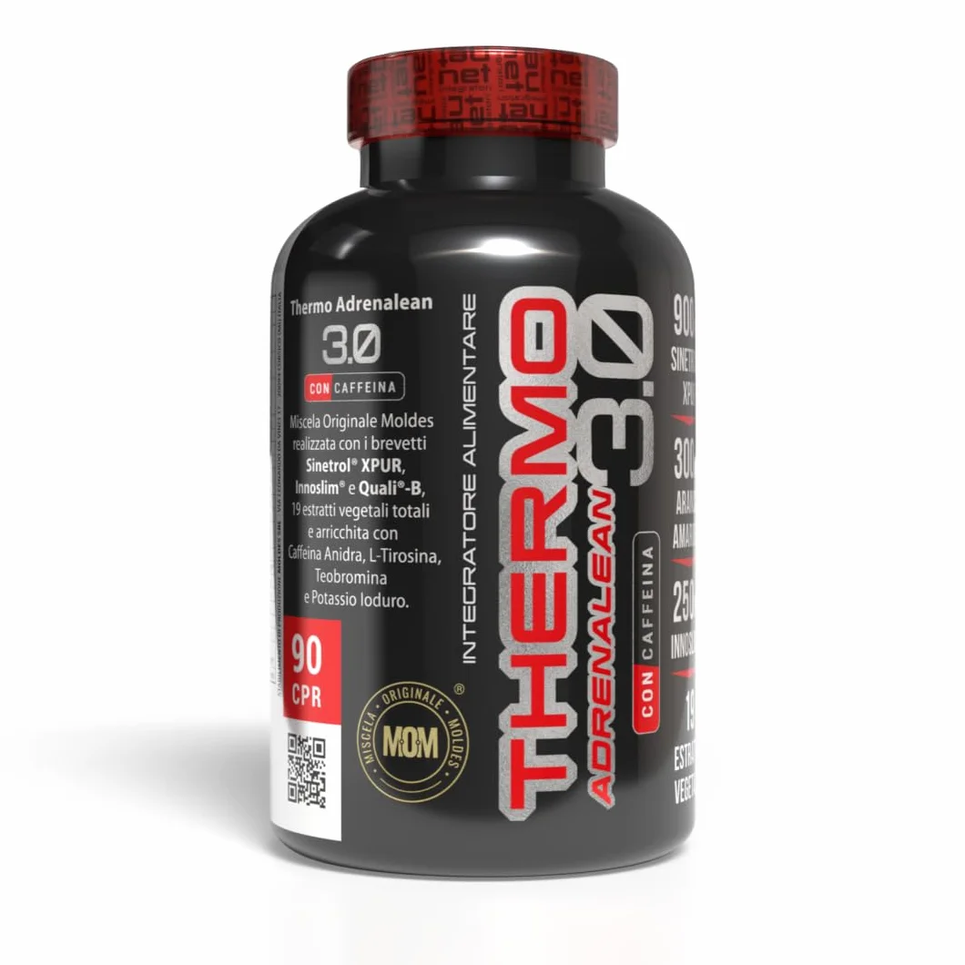 NET Integratori THERMO ADRENALEAN 3.0 con caffeina 90 cpr Integratore Termogenico Accelerare Metabolismo