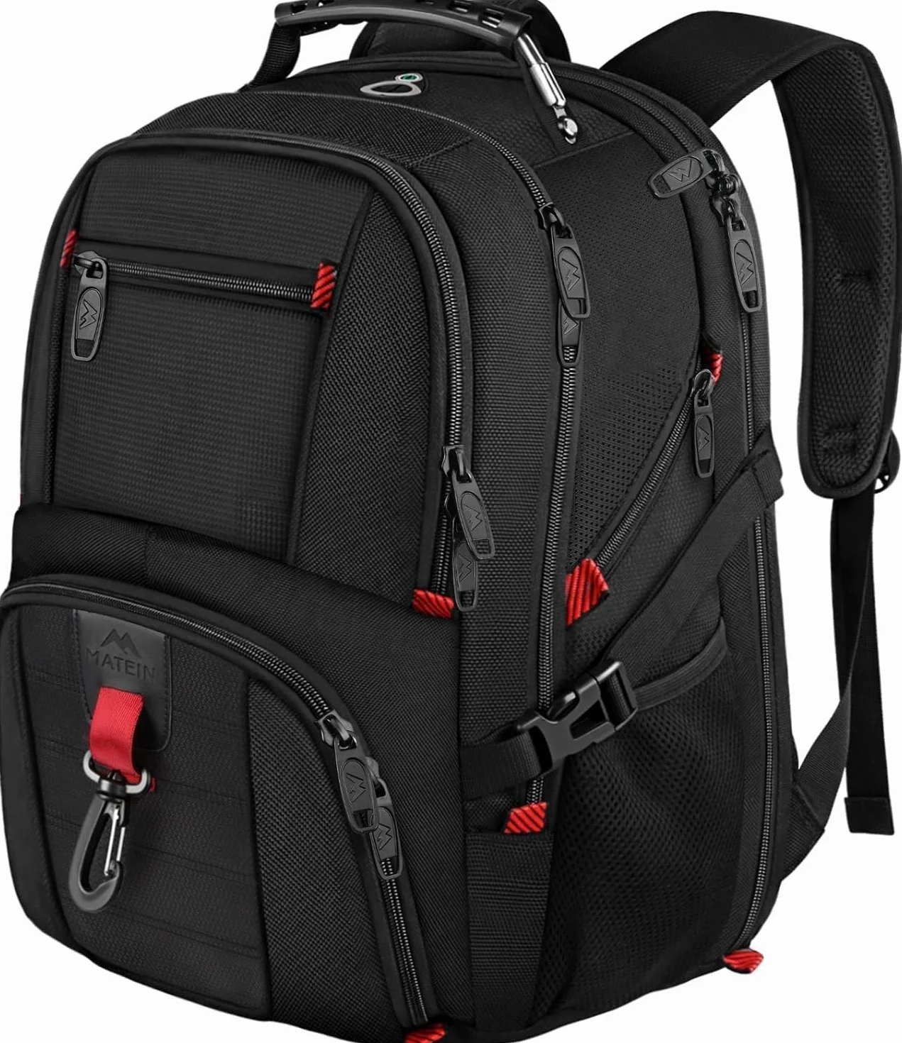 MATEIN Zaino Uomo Grande 50L, Zaini Porta PC 17 Pollici Zaini Lavoro Uomo borsa Capiente, Impermeabile Zaino per PC Portatile Laptop Computer Notebook Viaggio Ufficio Scuola Università, Nero