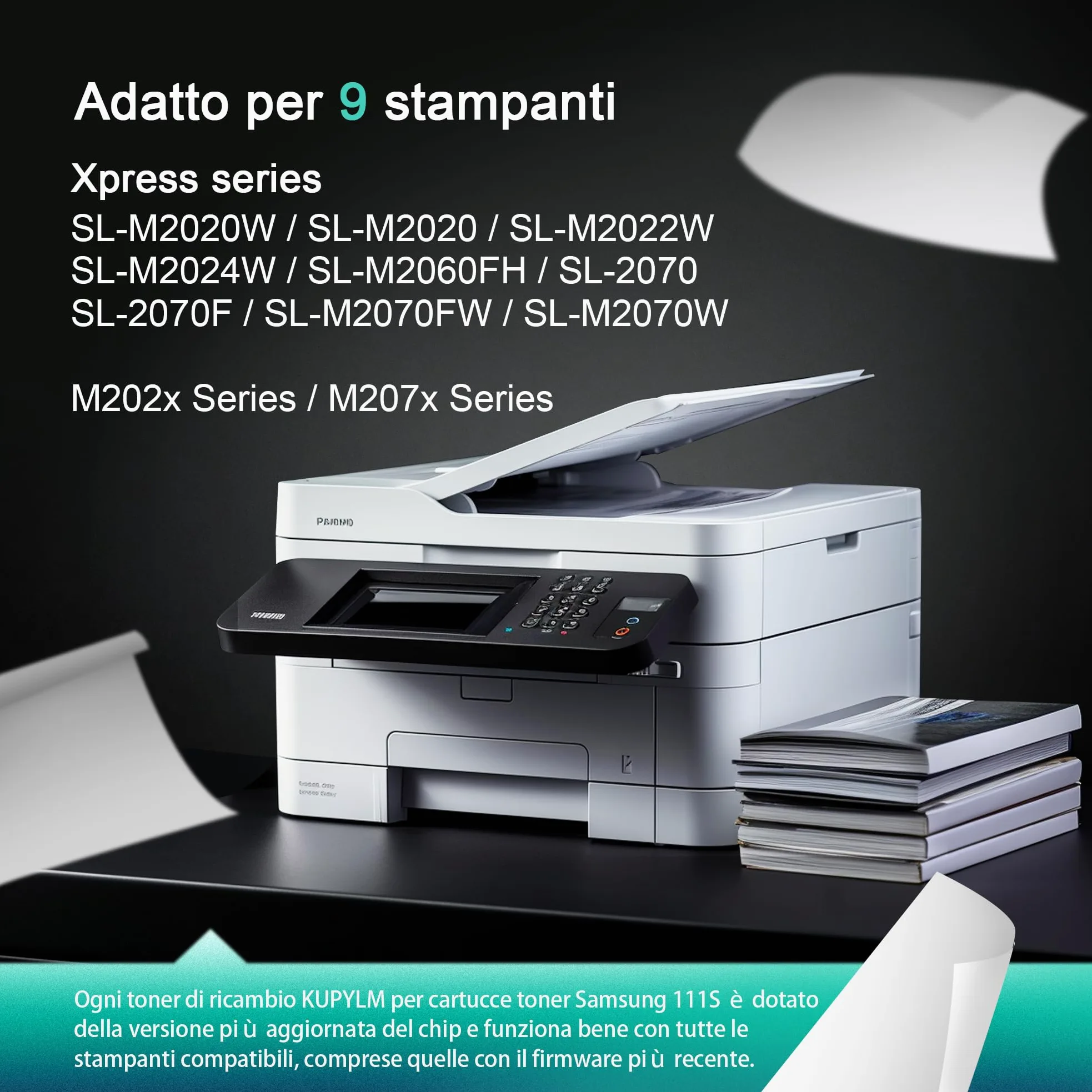 KUPYLM MLT-D111S D111L compatibili per Samsung MLT-D111 D111S MLT-D111L per toner 111S Xpress M2026W M2026 M2070FW M2070 M2070W M2070F M2020 M2020W M2021 M2021W M2022 M2022W M2071 M2071W (Nero, 2Pack)