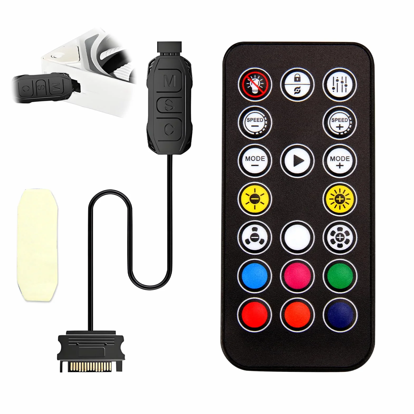 Controller ARGB Binghe 5V-3 pin con telecomando a 14 tasti per ventole PC e strisce LED
