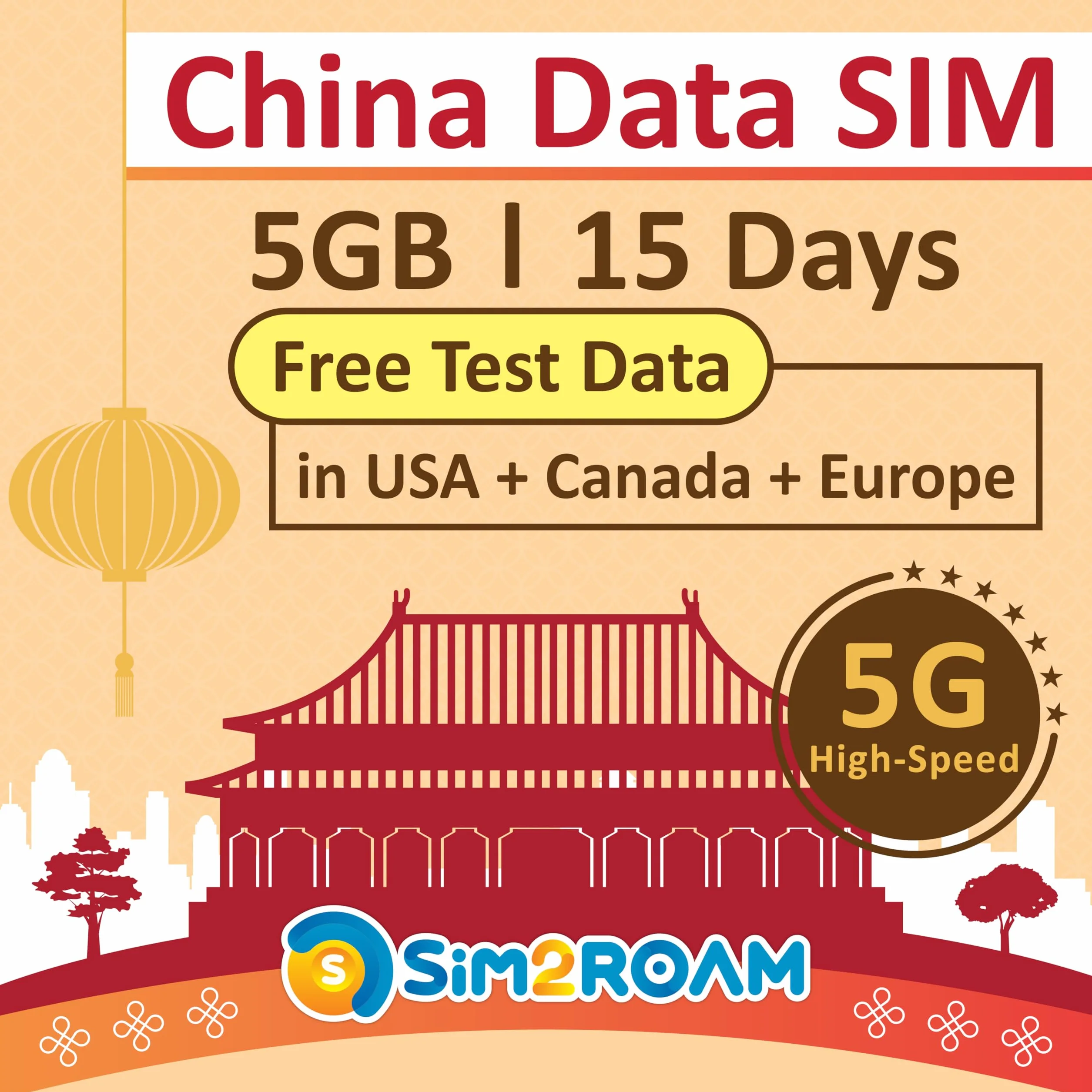 Cina 5 GB 5G/4G Internet dati ad alta velocità Simulazione dati 15 giorni