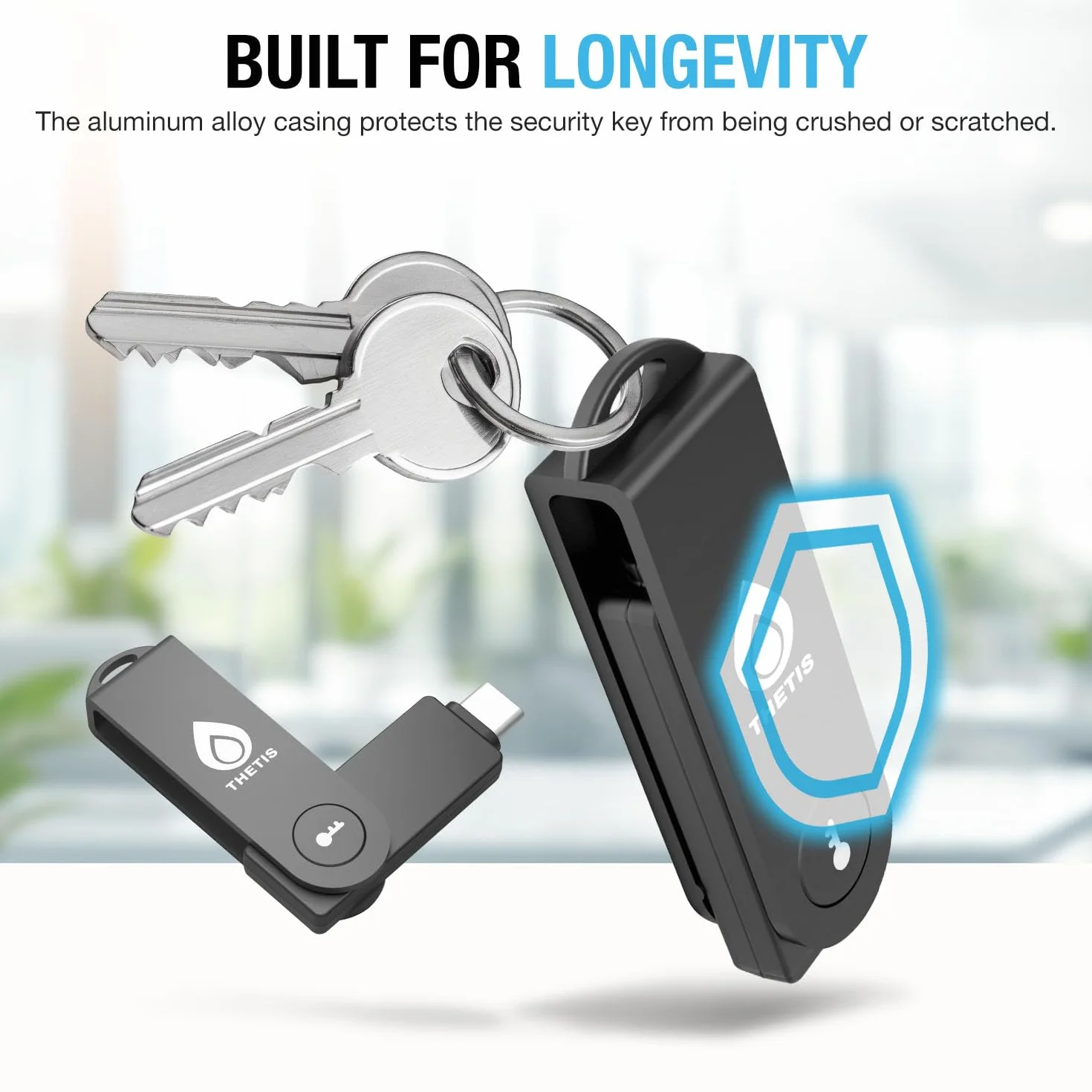 Thetis Pro-C FIDO2 (L2) Chiave di Sicurezza Passkey con USB C & NFC, Autenticatore TOTP/HOTP APP, Autenticazione a Due Fattori FIDO 2.0 2FA MFA, Supporta Windows/macOS/Linux/Gmail/Facebook/Dropbox