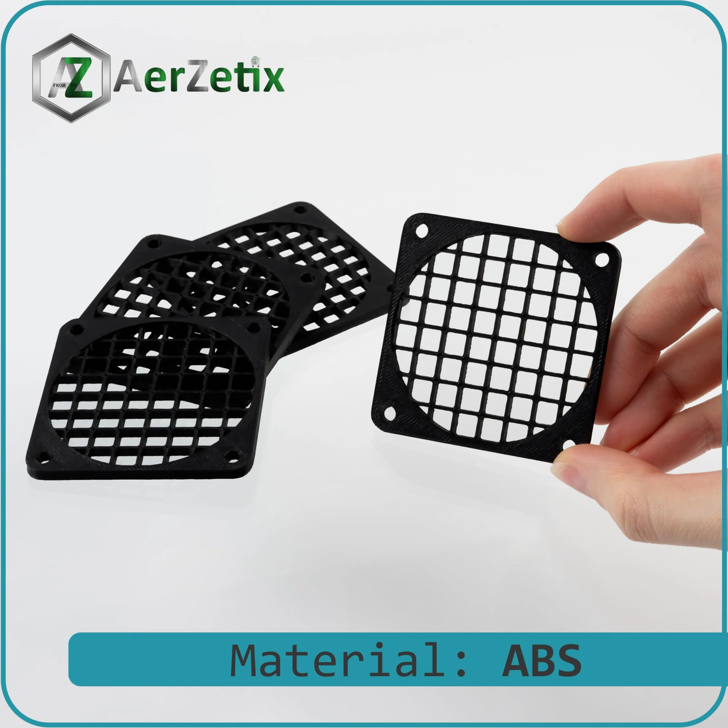 Aerzetix Set di 4 Griglie per Ventola 60x60 mm in plastica per Computer PC stampanti dispositivi audiovisivi proiettori multimediali/Colore Nero