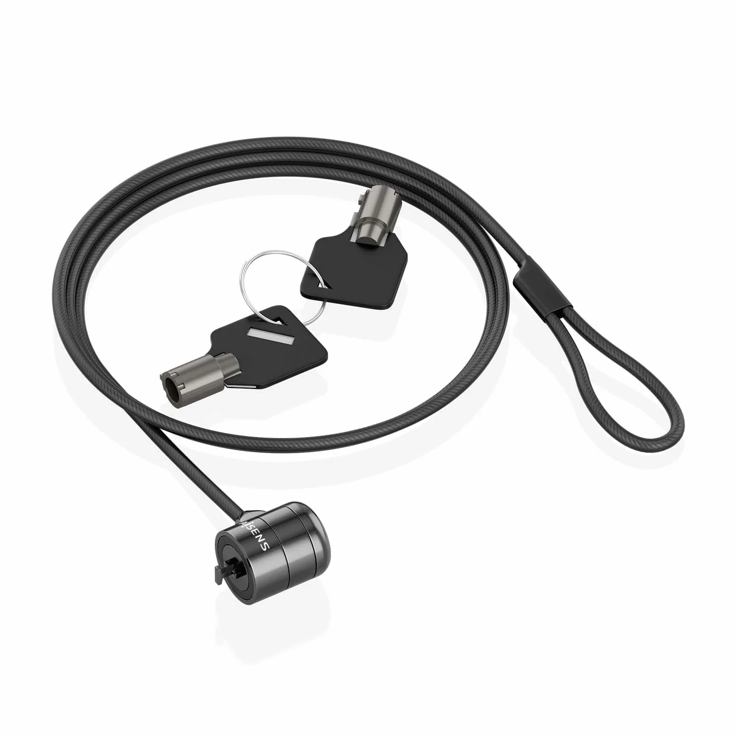 AISENS - ASLK-D40K04-BK - Cavo di Sicurezza con Serratura a Chiave per Computer, Monitor, Portatile 1,5 m