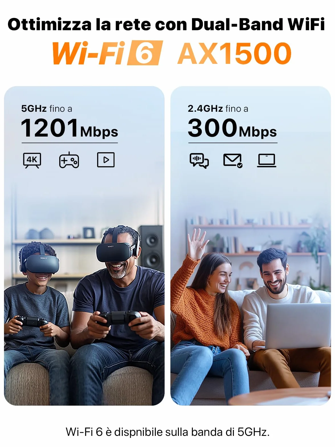 Tenda 5G01 Router 5G con SIM Wi-Fi 6 AX1500Mbps, Dual Band Modem 5G/4G LTE, Plug & Play, Porta Gigabit WAN/LAN, 6 Antenne Interne, Mesh Wi-Fi+, Nano SIM, Router WiFi con SIM 5G NR - Entry Level