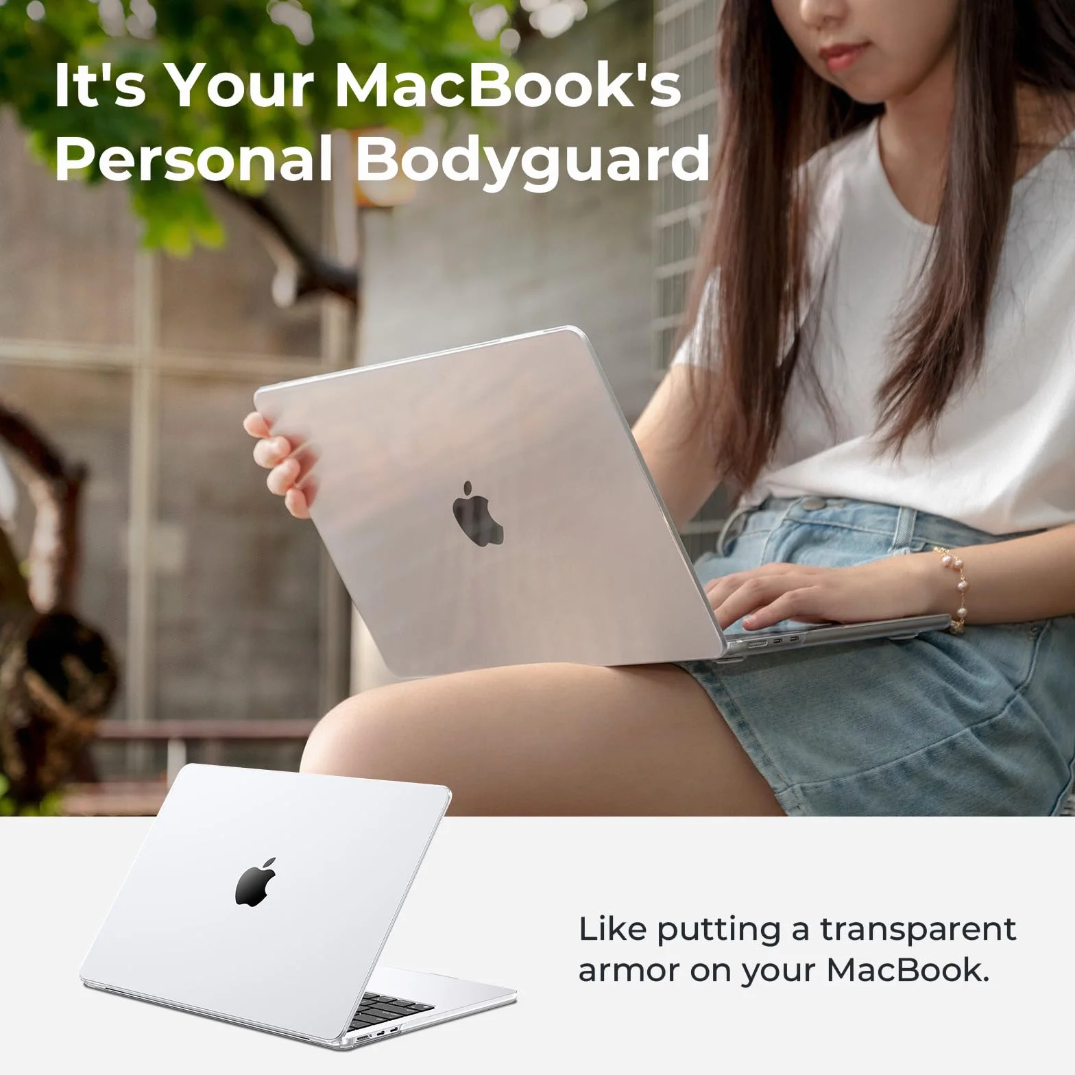 Custodia MacBook Air M4 13,6" M5 M3 M2 2026 2025 2024 2022 Cover Rigida Protezione PC Cristallo Trasparente