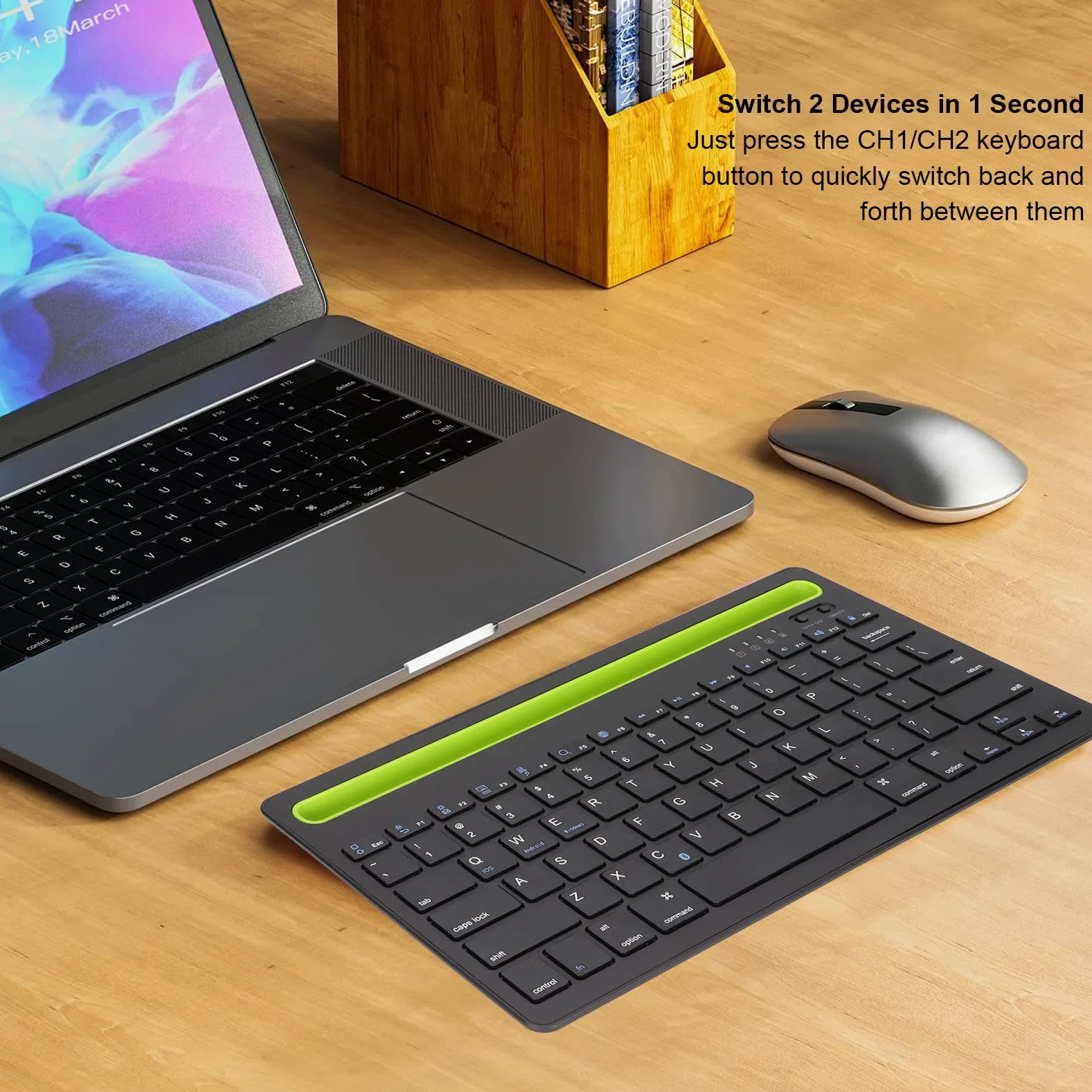 Tastiera Bluetooth Multidispositivo, Tastiera Bluetooth Universale Supporto per Cellulare Integrato Multidispositivo Tastiera Wireless per Windows, Tastierino Numerico Connetti Fino