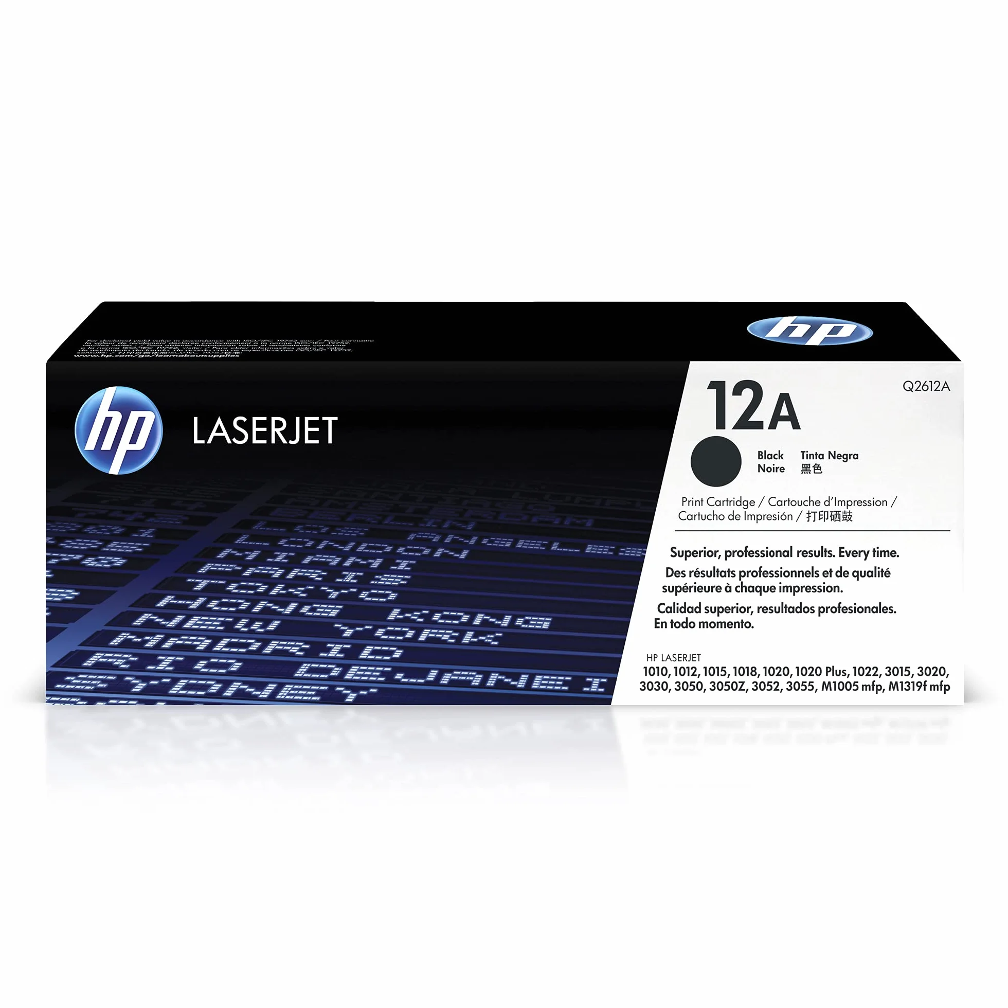 HP 12A Q2612A, Cartuccia Toner Originale da 2000 Pagine, Compatibile con le Stampanti LaserJet 1010, 1012, 3015, 3020, 3030, 1020, 1022NW, 3050, M1005 MFP, M1319 MFP, 108se, Nero