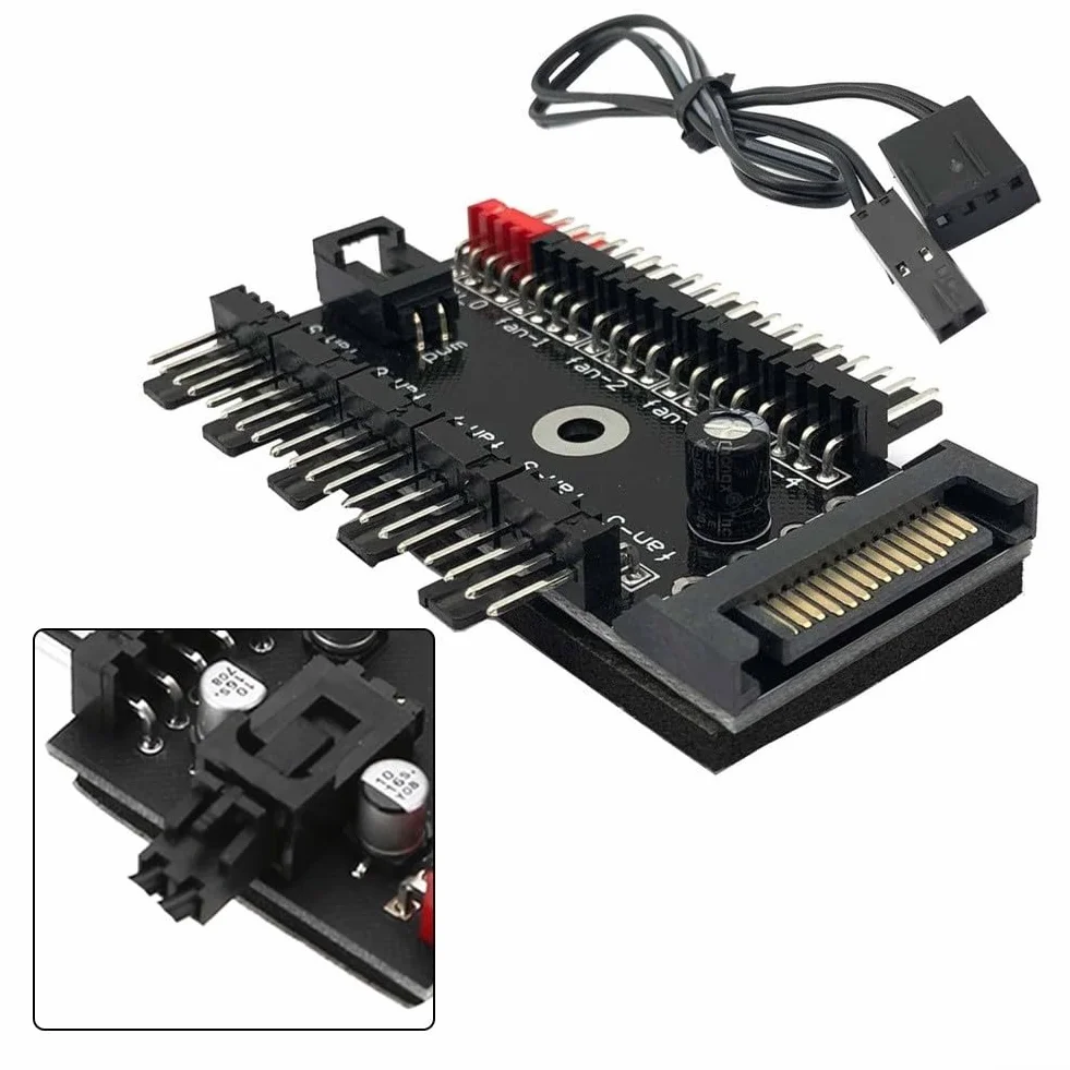PWM Fan Hub 12V 4 pin 10 porte con alimentazione ausiliaria