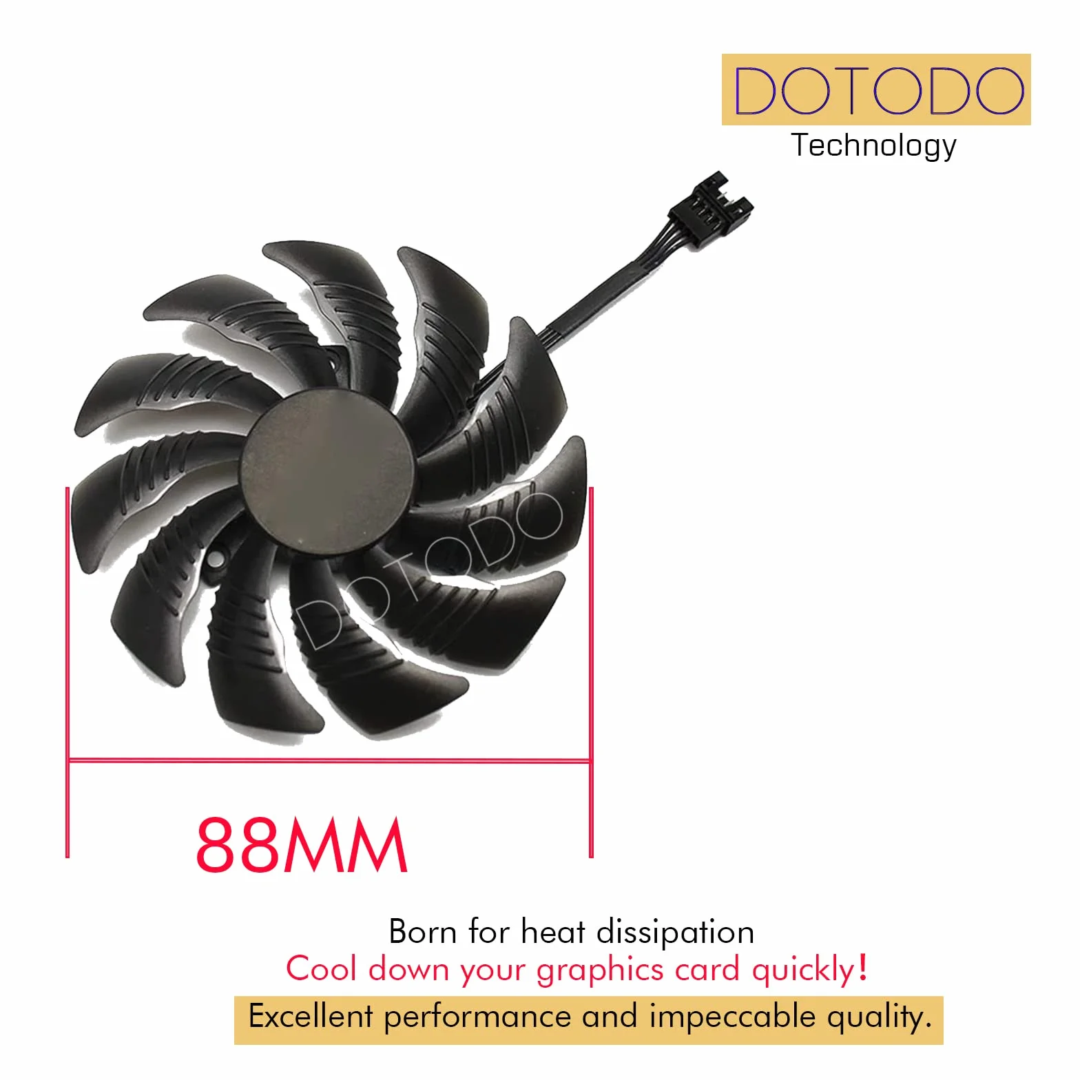 Ventola di raffreddamento T129215SU TPLD9210S12HH 4Pin Ventola di raffreddamento per Gigabyte GTX 1050 1060 1070 960 RX 470 480 570 580 Ventola di raffreddamento (Fan-A)