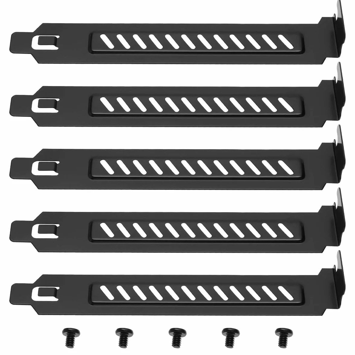 Pezzi in Lega di Acciaio Pci Slot Staffa di Copertura Full Size Slot di espansione Piastra di Copertura Nera con Viti per Case del PC Flusso d'Aria Antipolvere per Case del Computer