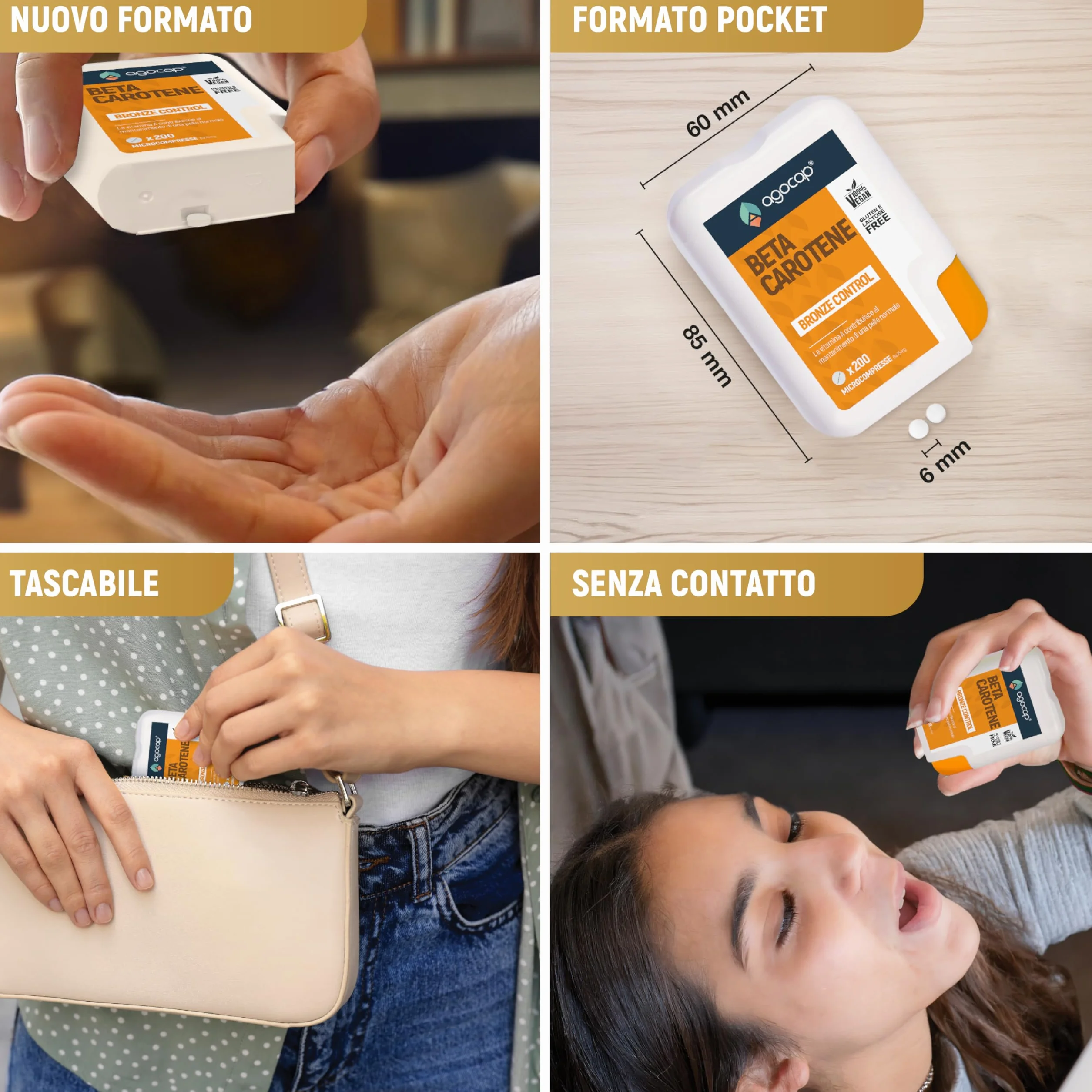 Betacarotene per Abbronzatura FORTE 200 cpr Integratore con Vitamina A e Melanina