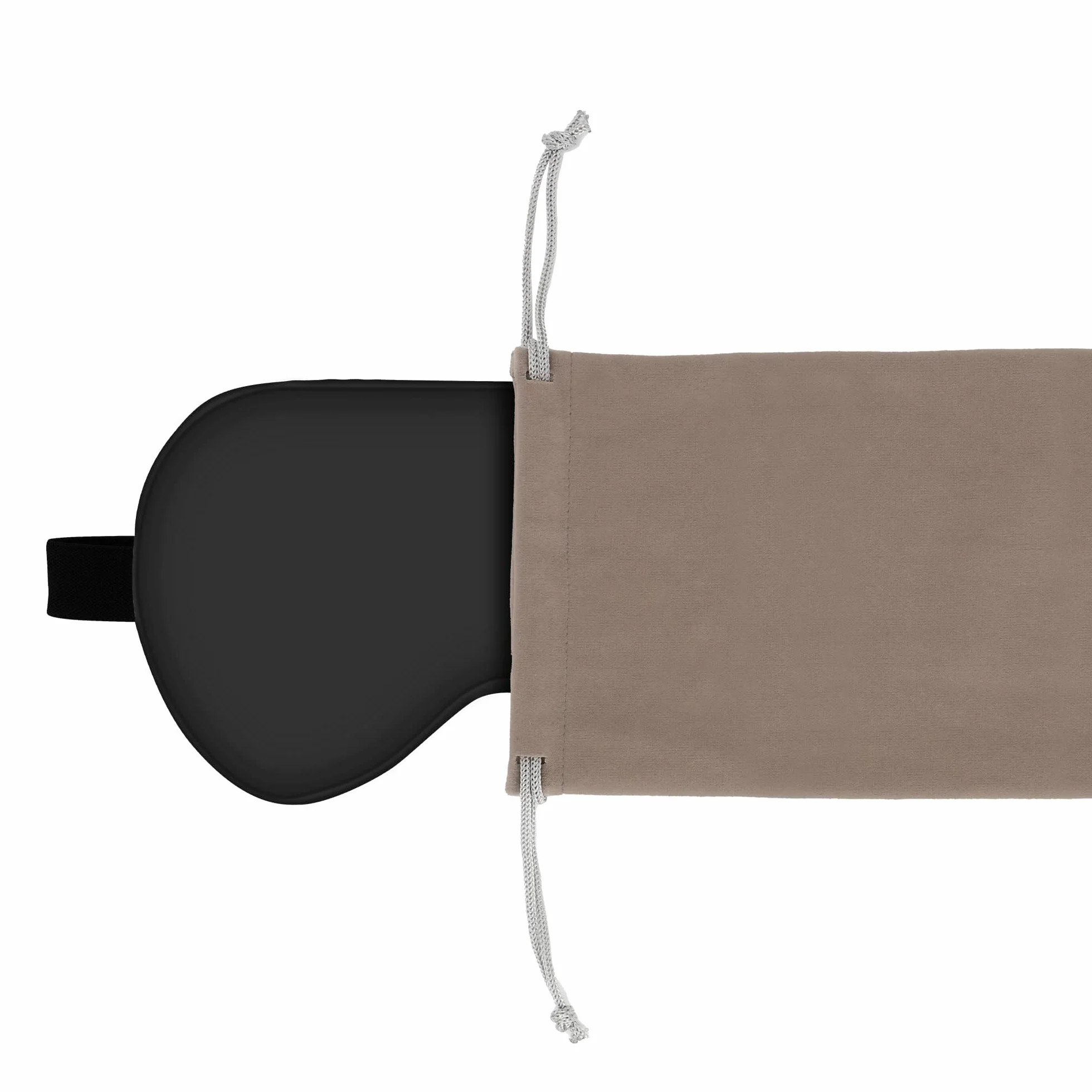 Amazon Basics Mascherina sagomata per dormire in vera seta di gelso naturale, 21.5 x 11.2 cm, Nero