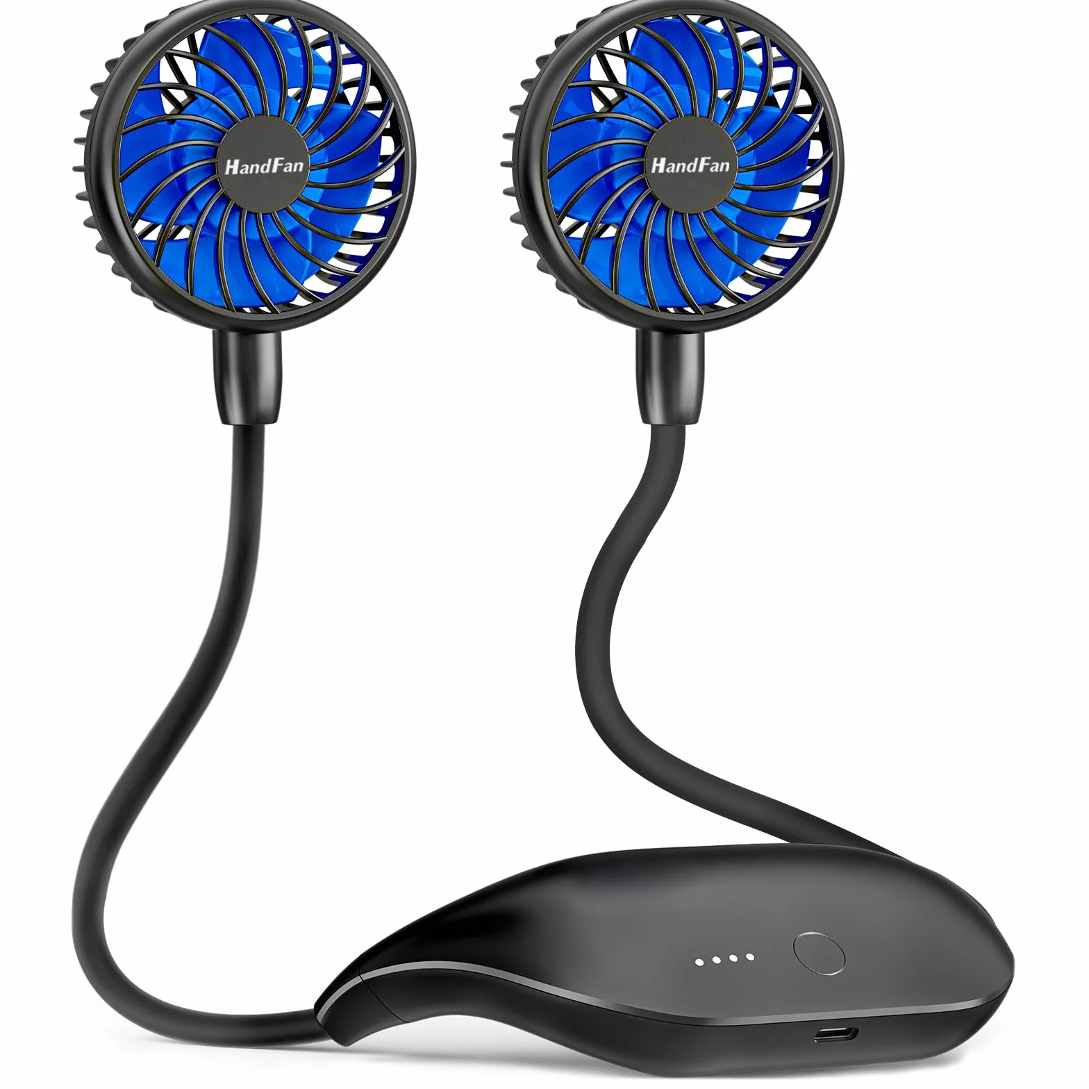 HandFan Ventilatore Collo Portatile,10000mAh USB Ventilatore,Mini Doppia Ventola 360° Girevole 6 Velocità 48ore di orario di lavoro Per Viaggi,Sport