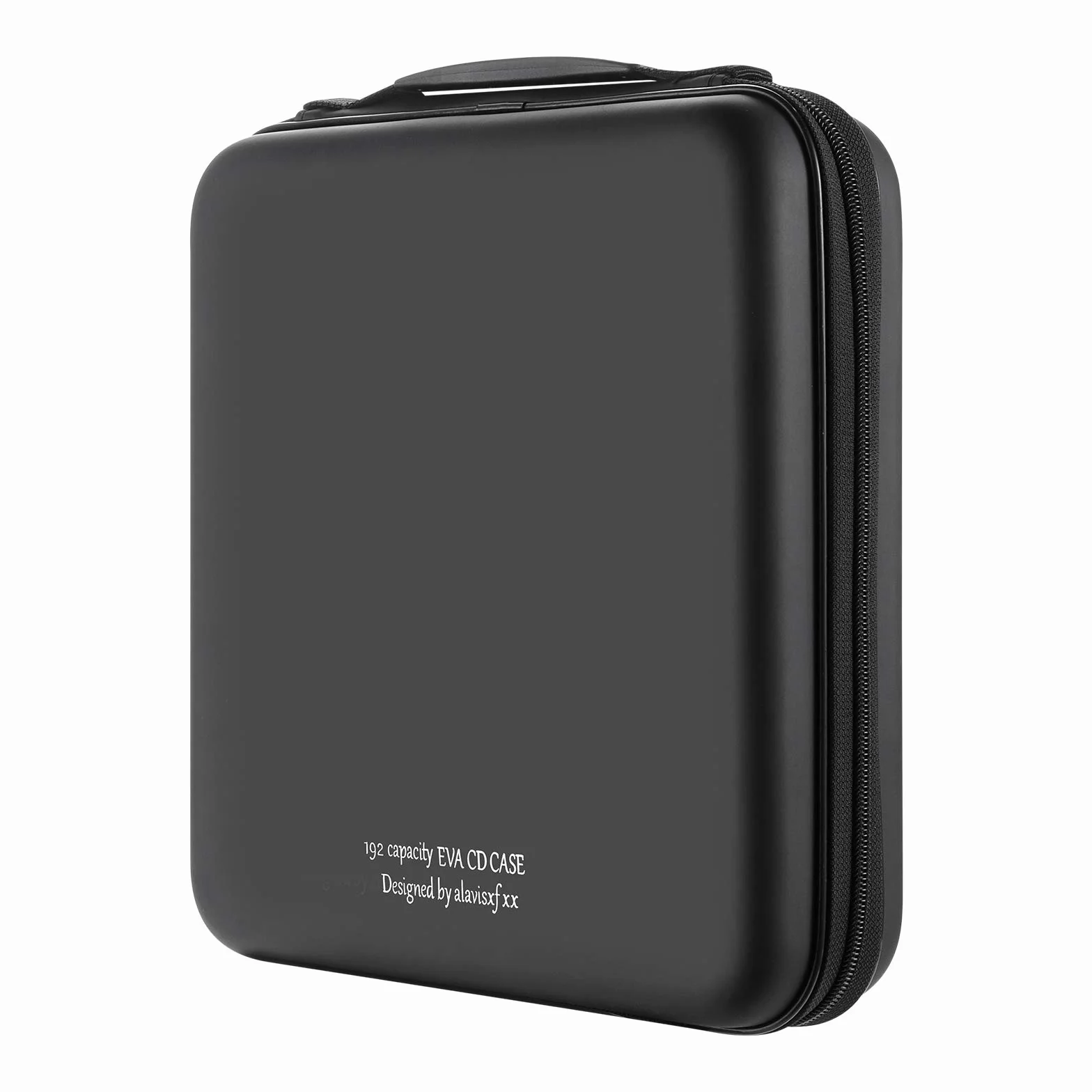 Custodia per CD, 192 capacità, rigida, in EVA, protettiva, per Blu-ray, CD, con doppia cerniera, cinghia da polso, portatile, organizer per dischi e DVD, per viaggi in auto (capacità 192