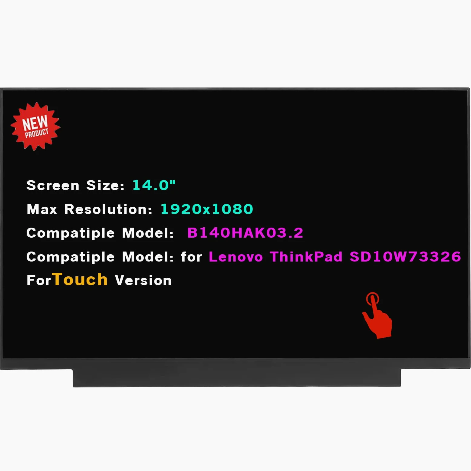 B140HAK03.2 14" LCD Display On-Cell Touch Screen Sostituzione FHD 1920x1080 40 Pin (per la Versione Touch)