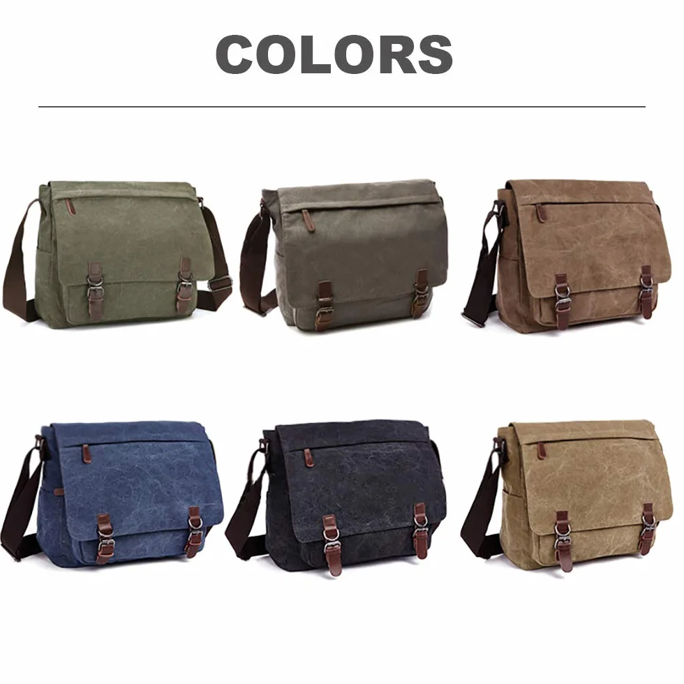 Borsa a Spalla Messaggero per Uomo Tela Laptop Cross-corpo Ventiquattrore Cartella