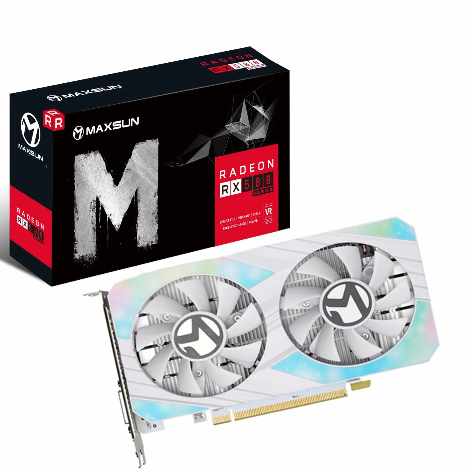 maxsun AMD Radeon RX 580 8GB 2048SP GDDR5 Computer Video Scheda grafica GPU per PC Gaming 256-Bit DirectX 12 DVI, HDMI, DisplayPort Multi Monitor Extender Decodifica 4k