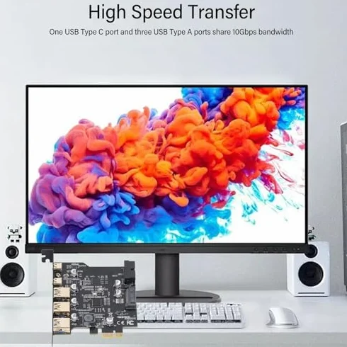 Scheda PCIe A USB 3.2 Gen 1, Scheda di Espansione A 5 Porte da 5 Gbps, 2 X USB Tipo C 3 X Interfaccia USB Tipo A A 19 Pin, Scheda di Espansione PCI Express A 5 Porte per, OS X