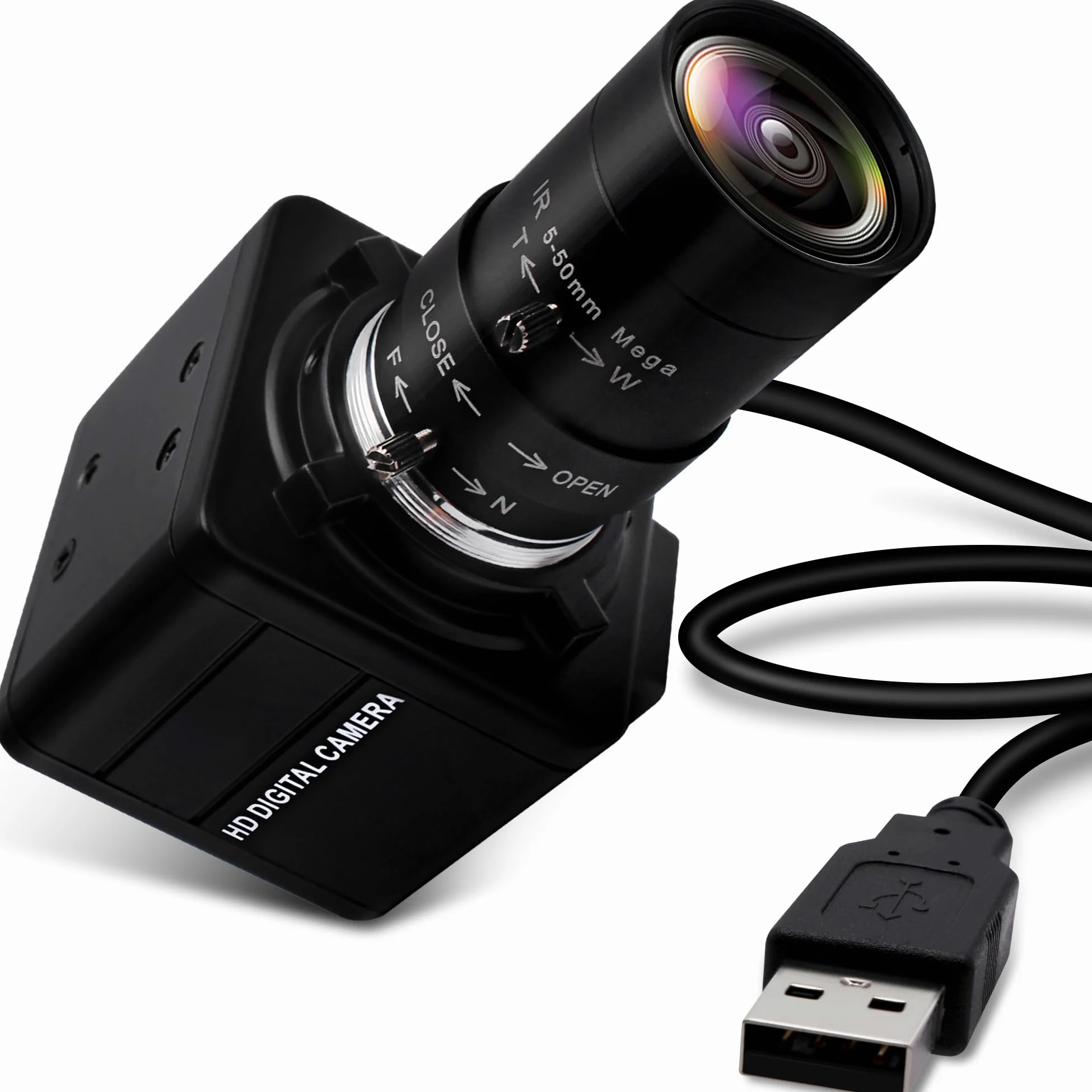 Svpro Telecamera USB 1080P 60 pfs telecamera ad alta velocità 720P 120fps/360P 260ps fotocamera PC con obiettivo manuale da 5-50 mm, zoom ottico 10X fotocamera di primo piano UVC per videoconferenze