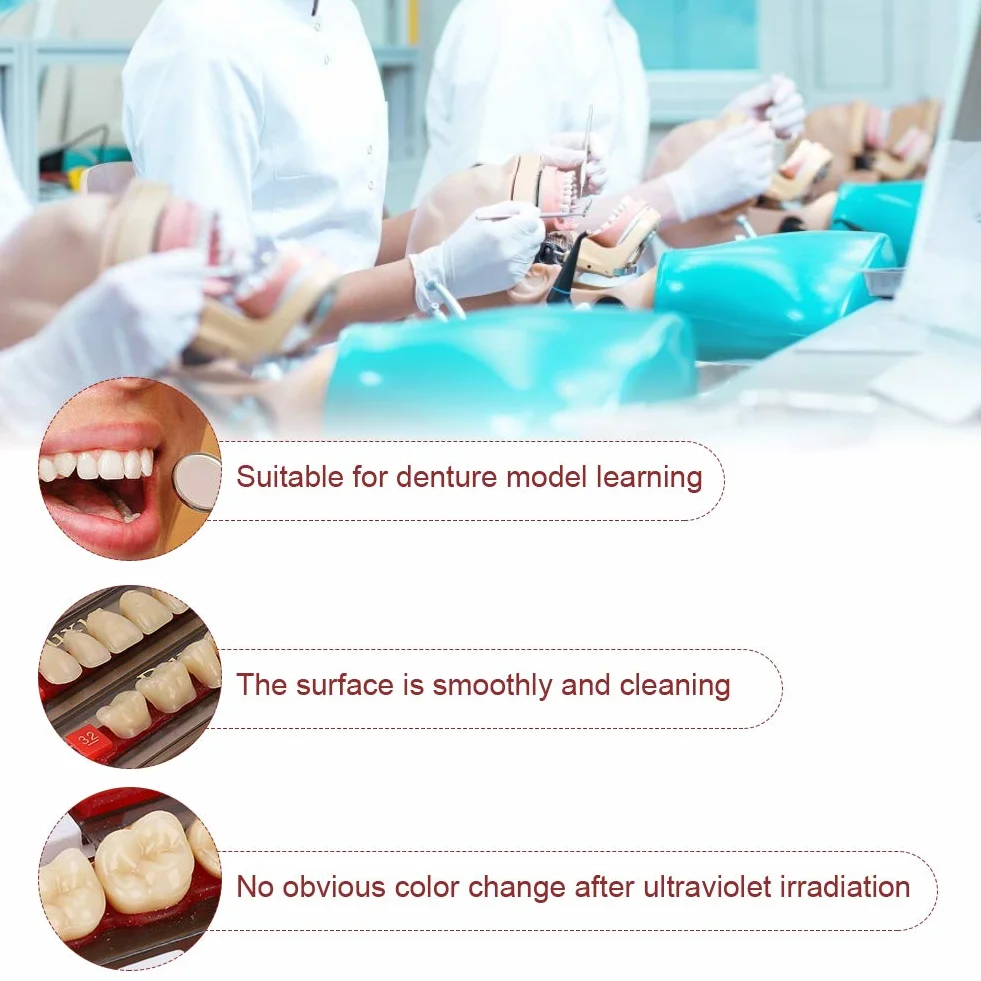 Resina per denti finti protesi, materiale dentale, 12 pezzi, sostituzione fai da te, Halloween
