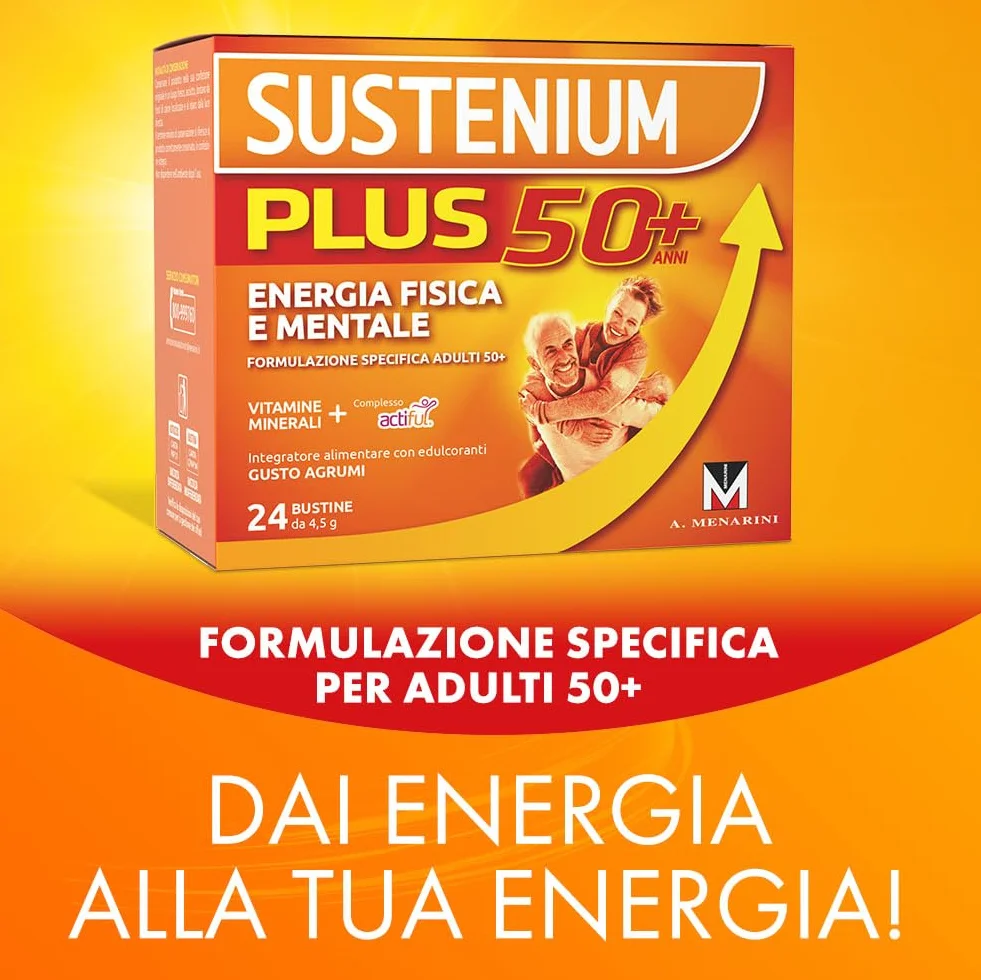 Sustenium Plus 50+ Integratore energizzante 24 bustine antiossidante ACTIFUL vitamine minerali