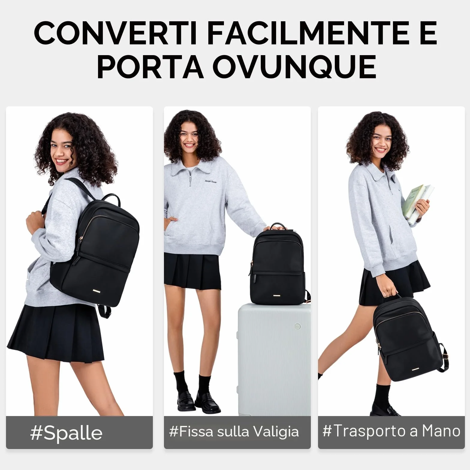 GOLF SUPAGS Zaino Per Portatile PC Donna, Sottile, Antifurto, Per Lavoro, Viaggi, Università, Adatto Per Notebook da 14/15,6 Pollici