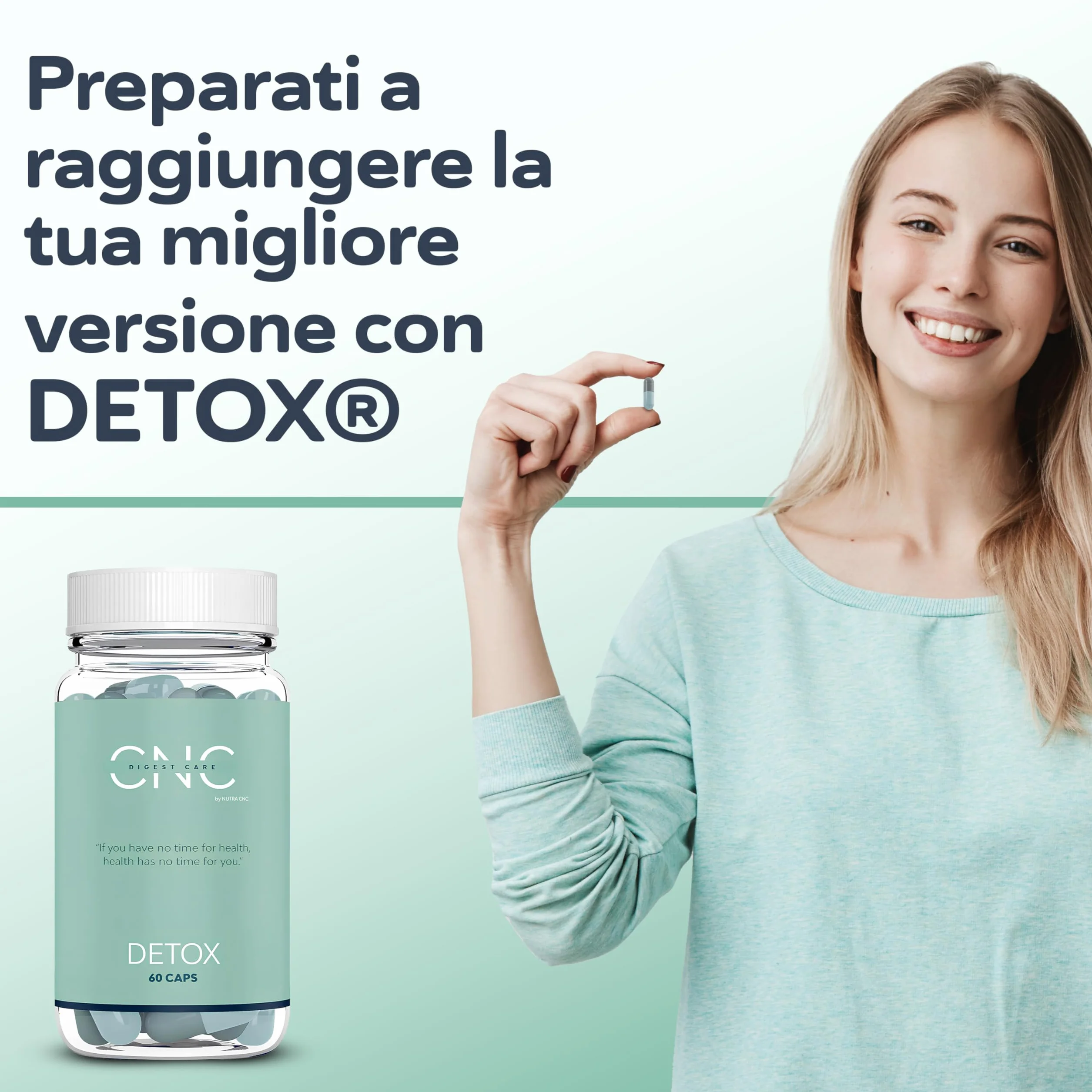 DETOX Drenante Forte Dimagrante e Diuretico con Aloe Vera, Carbone Attivo, Finocchio ed Enzimi Probiotici 100B