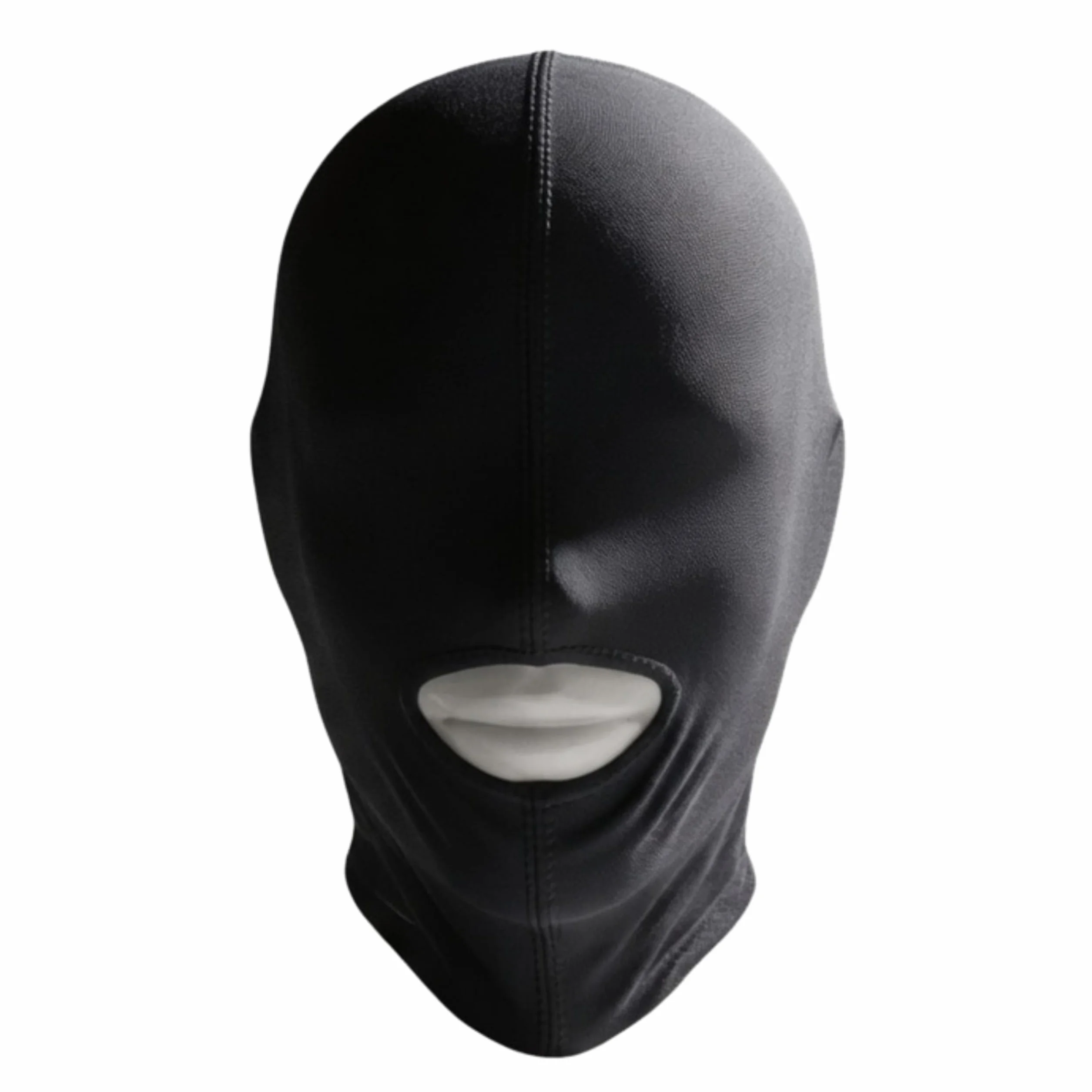 Sensual FOPS Maschera BDSM Universale per Testa con Apertura Bocca Nero Spandex Flessibile Traspirante Sex Toy