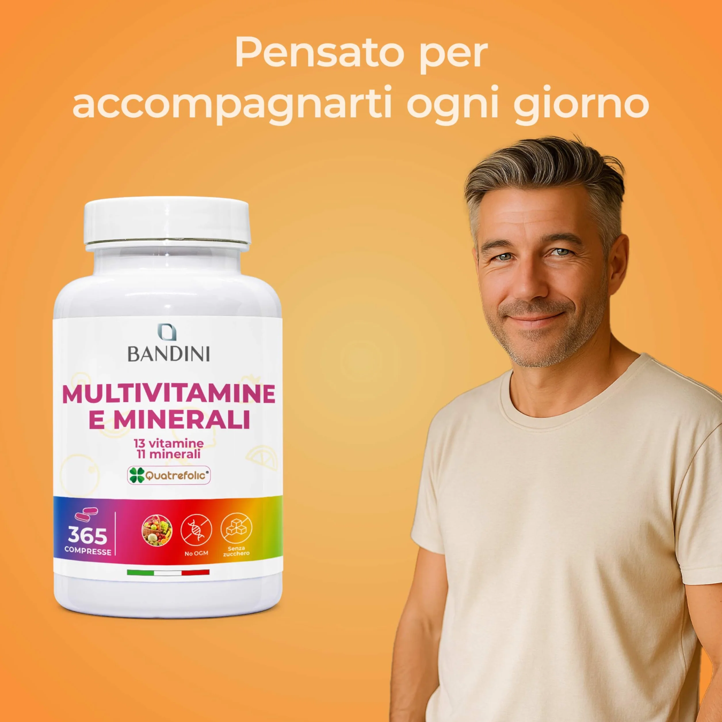 Bandini Multivitaminico Completo 365 compresse Integratore Multivitamin Complex 13 Vitamine 11 Minerali Uomo Donna Prodotto Italia