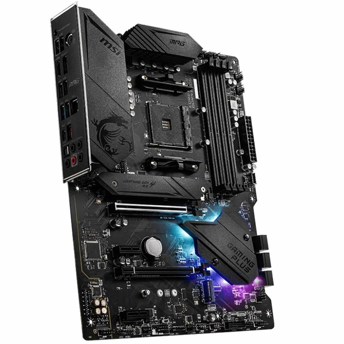 MSI MPG B550 Gaming Plus Scheda Madre ATX - Processori AMD Ryzen di 3a Generazione, AM4, DDR4 Boost (4400MHz/OC), 1x PCIe 4.0/3.0 x16, 1x PCIe 3.0 x16, 1x M.2 Gen4 x4, 1x M.2 Gen 3x4