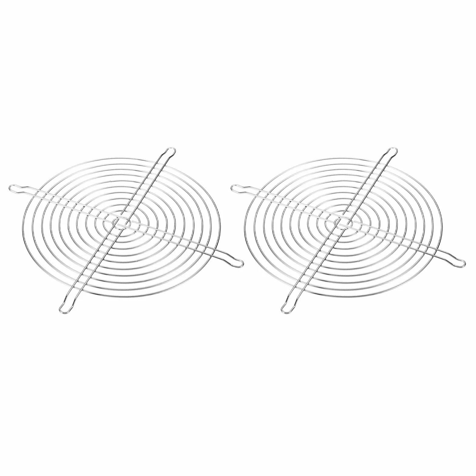 PATIKIL 200mm Ventola Dito Griglia, 2pz 304 Inossidabile Acciaio Griglia Protezione Protezione Ventola Protezione Copertura per 200x200mm Ventole per Attrezzatura Computer Argento