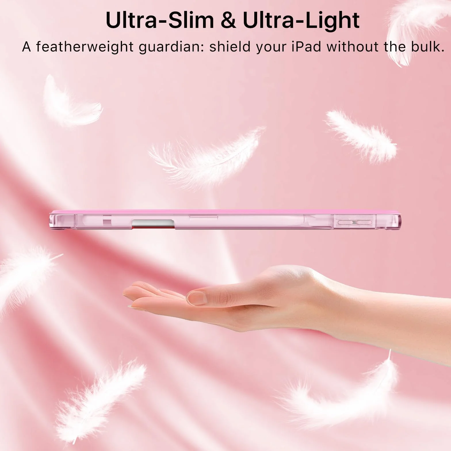 MoKo Cover per iPad 9a/8a/7a Generazione 10,2 Pollici 2021/2020/2019 Custodia Trifold Sottile Rosa
