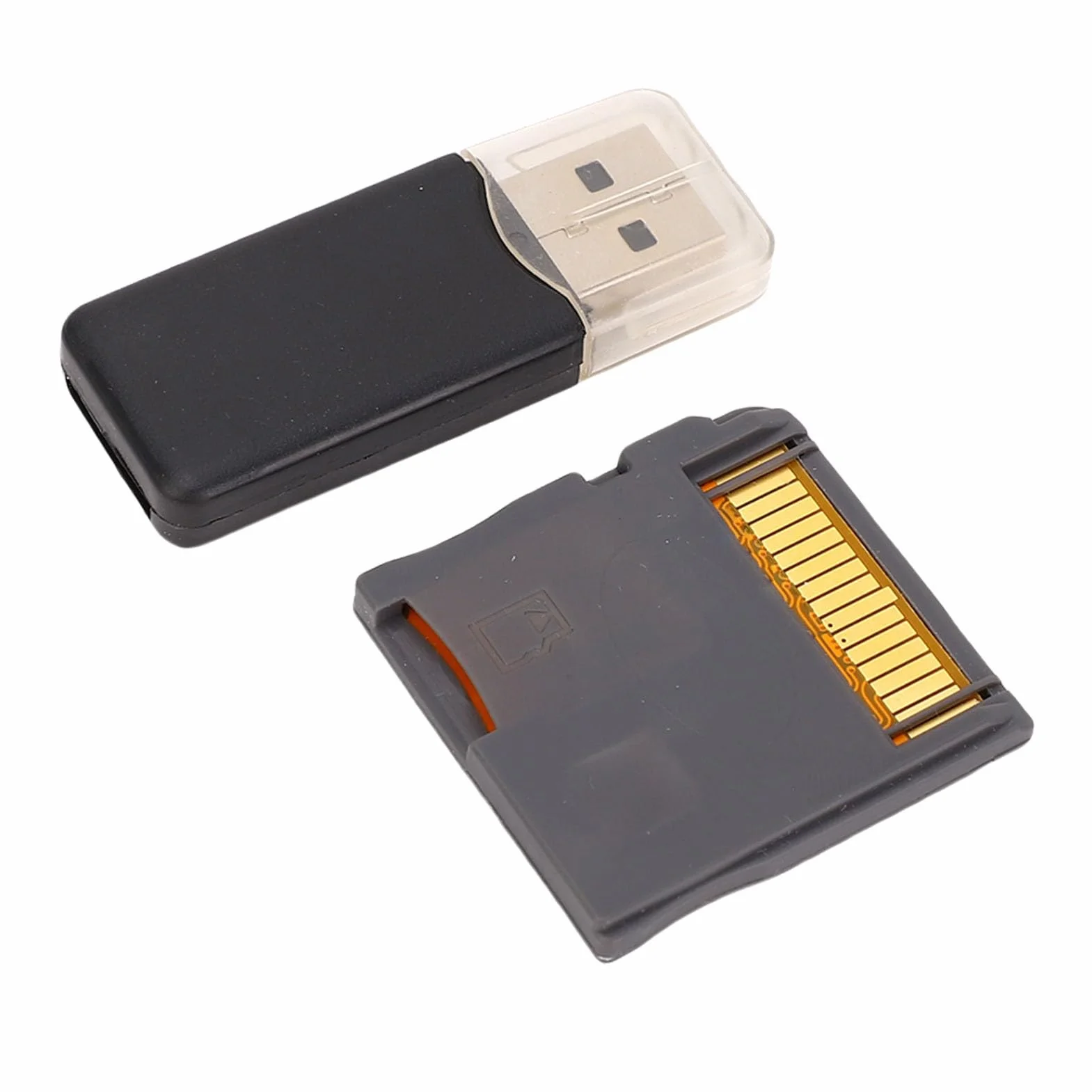 Scheda Flash per Videogiochi, Scheda di Memoria Flash Alimentata da Chip ASIC per Console 2DS 3DS, con Lettore di Schede, Supporta Piccole Schede di Memoria da 4G a 128G e più (Argento)