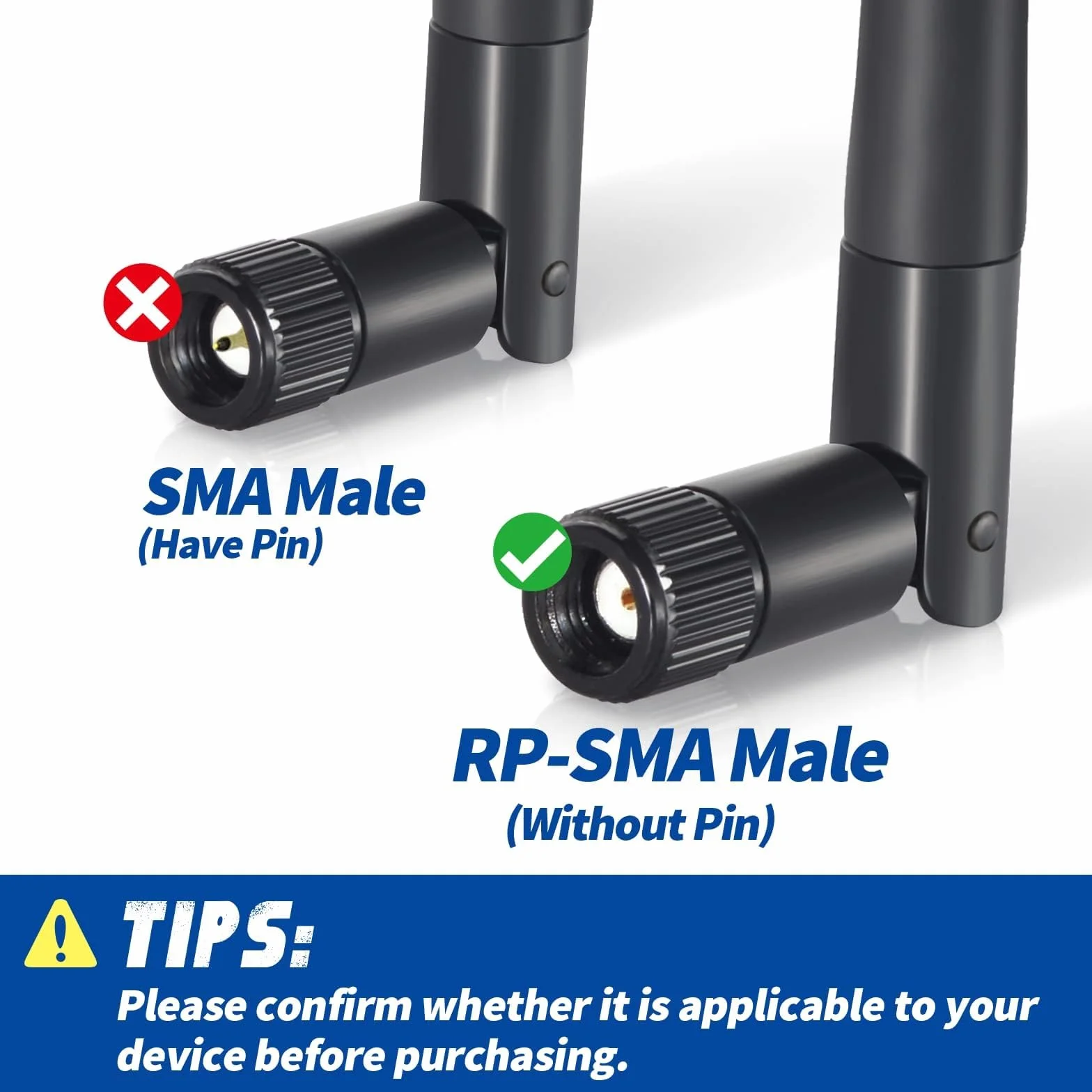 Bingfu Antenna WiFi 2,4GHz 5GHz 5,8GHz Bibanda 3dBi MIMO Maschio RP-SMA Omnidirezionale per Schede Madre MSI Gigabyte Scheda Rete Router WiFi Adattatore USB Telecamera IP Sicurezza