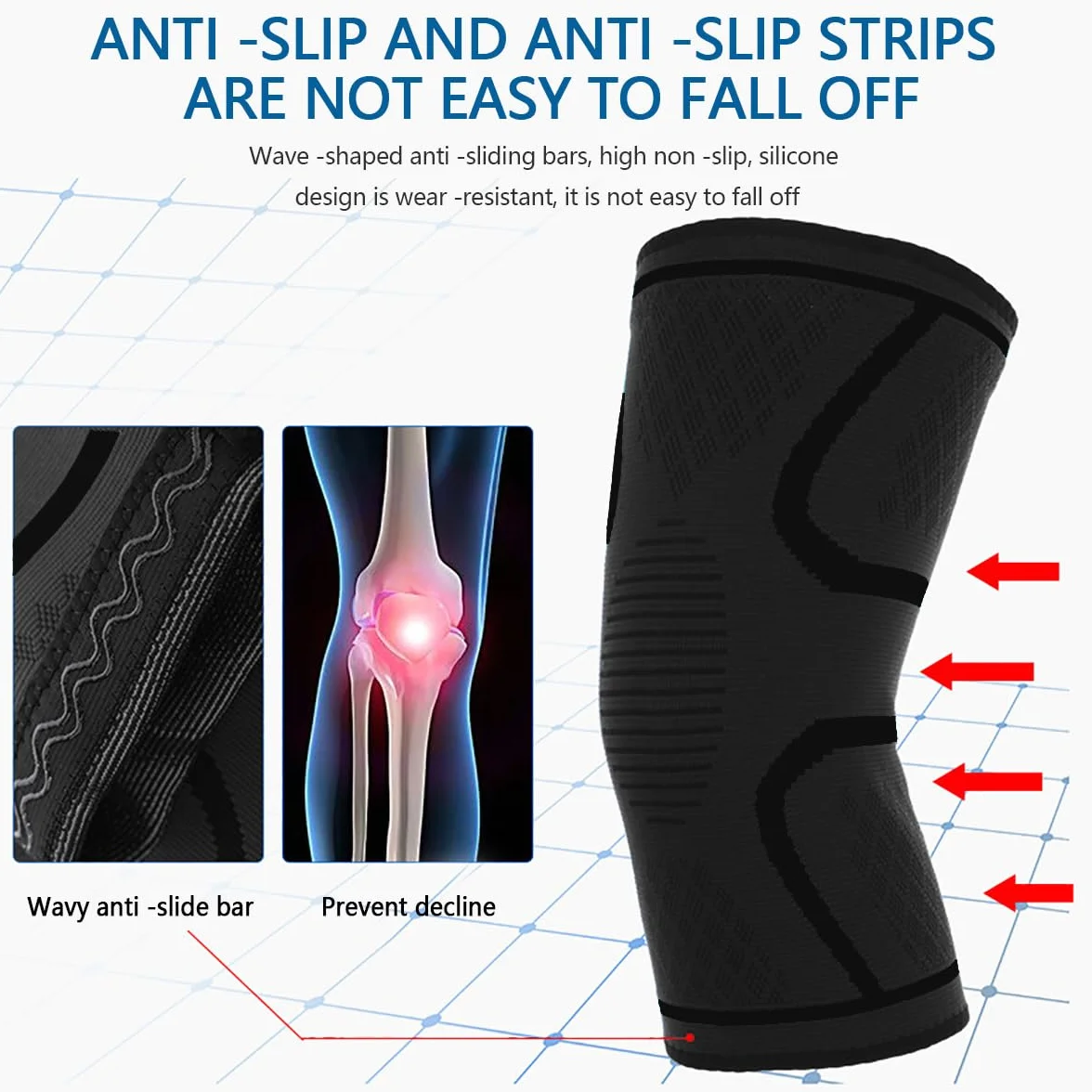 Ginocchiera Ortopedica Tutore Ginocchio Compressione M Nero Singolo per Artrite Dolore Lesioni Legamenti