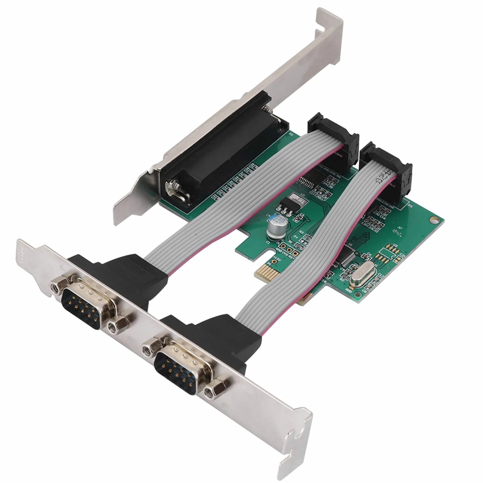 PCI E A 2 1 Scheda Porta Parallela per DOS LPT XP 2000 Scheda Seriale Porta LPT PCIE, Server della Riser per Desktop PCI Express, Schede Parallele