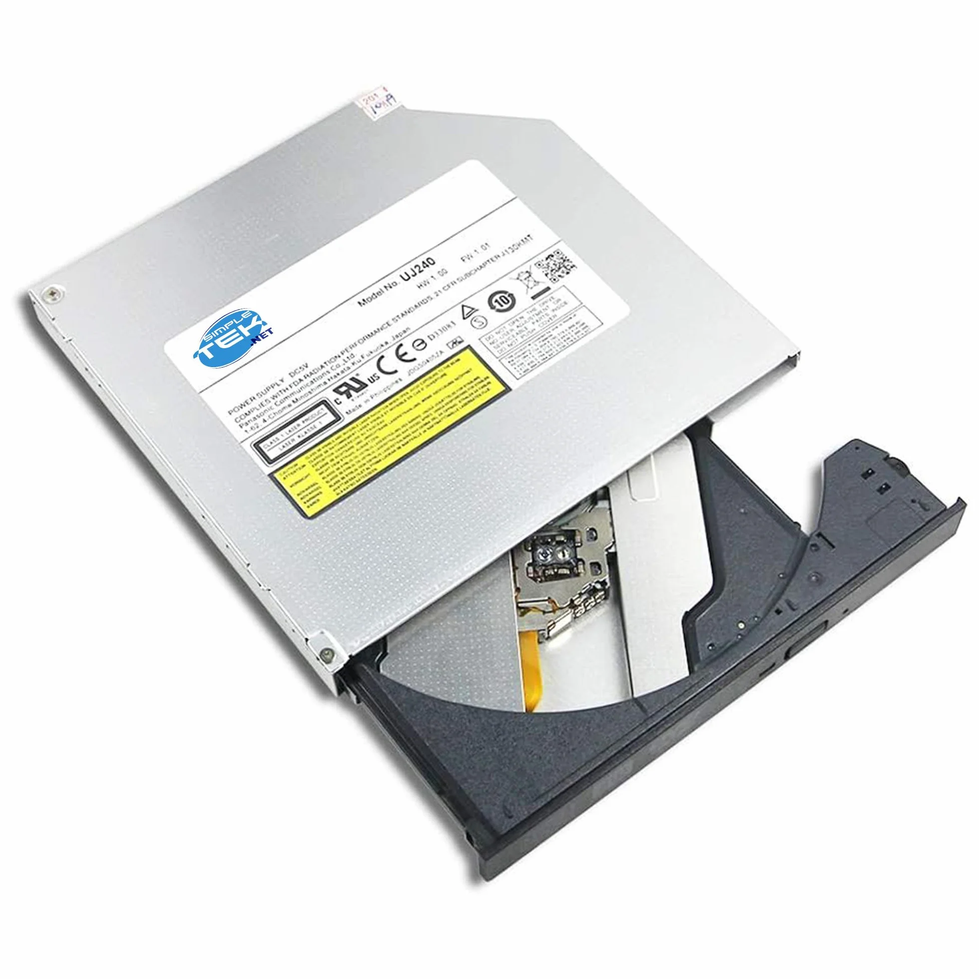 SIMPLETEK - Unità ottica interna masterizzatore Blu-ray slim 12,7 mm Serial ATA - lettore/masterizzatore BD DVD CD nero con mascherina e staffe