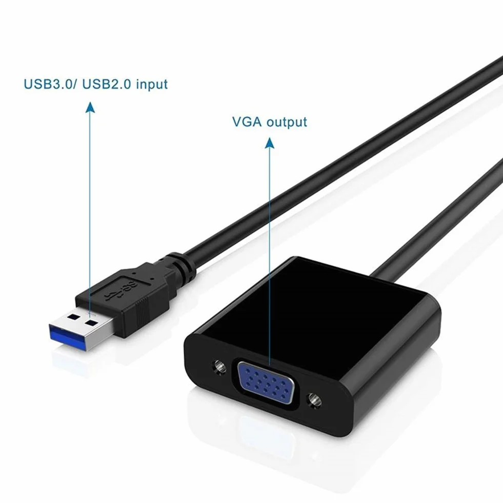 Adattatore USB 3.0 a VGA, Scheda Video Esterna per PC Laptop Windows 10/8/7