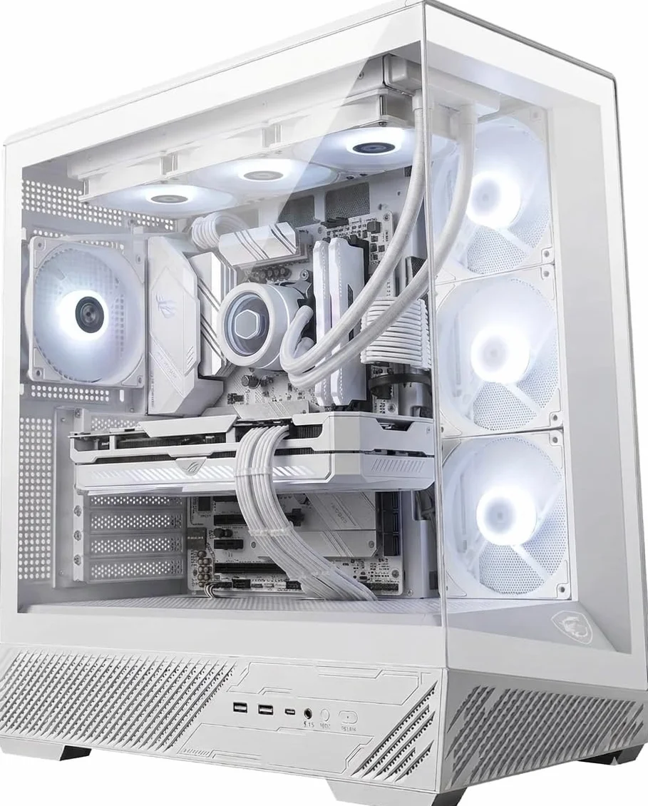 Pc Gaming RYZEN 7 7800X3D Bianco - Scheda video RTX 5060 TI - RAM 32GB DDR5 6000mhz - Nvme 1TB Pci gen4 - Dissipatore a Liquido 360mm - Wifi e Bluetooth - Windows 11