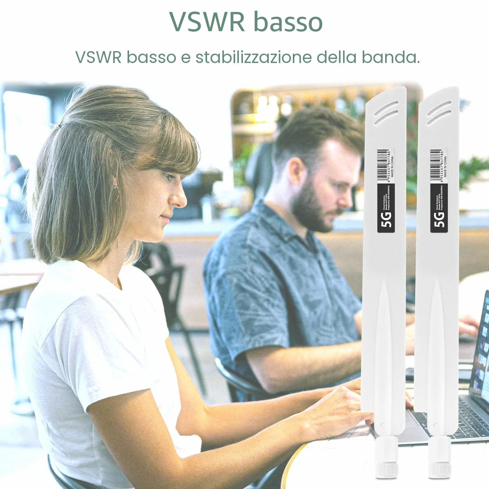 5G 4G Antenna LTE RP-SMA/TS9 Maschio WiFi Antenna Omnidirezionale 18DBI Amplificatori di Segnale,600-6000MHz,3G/4G/5G/GSM/GPRS,per Router Wireless,Schede PCI-E,Telecamera IP Sicurezza,Estensori-Bianco