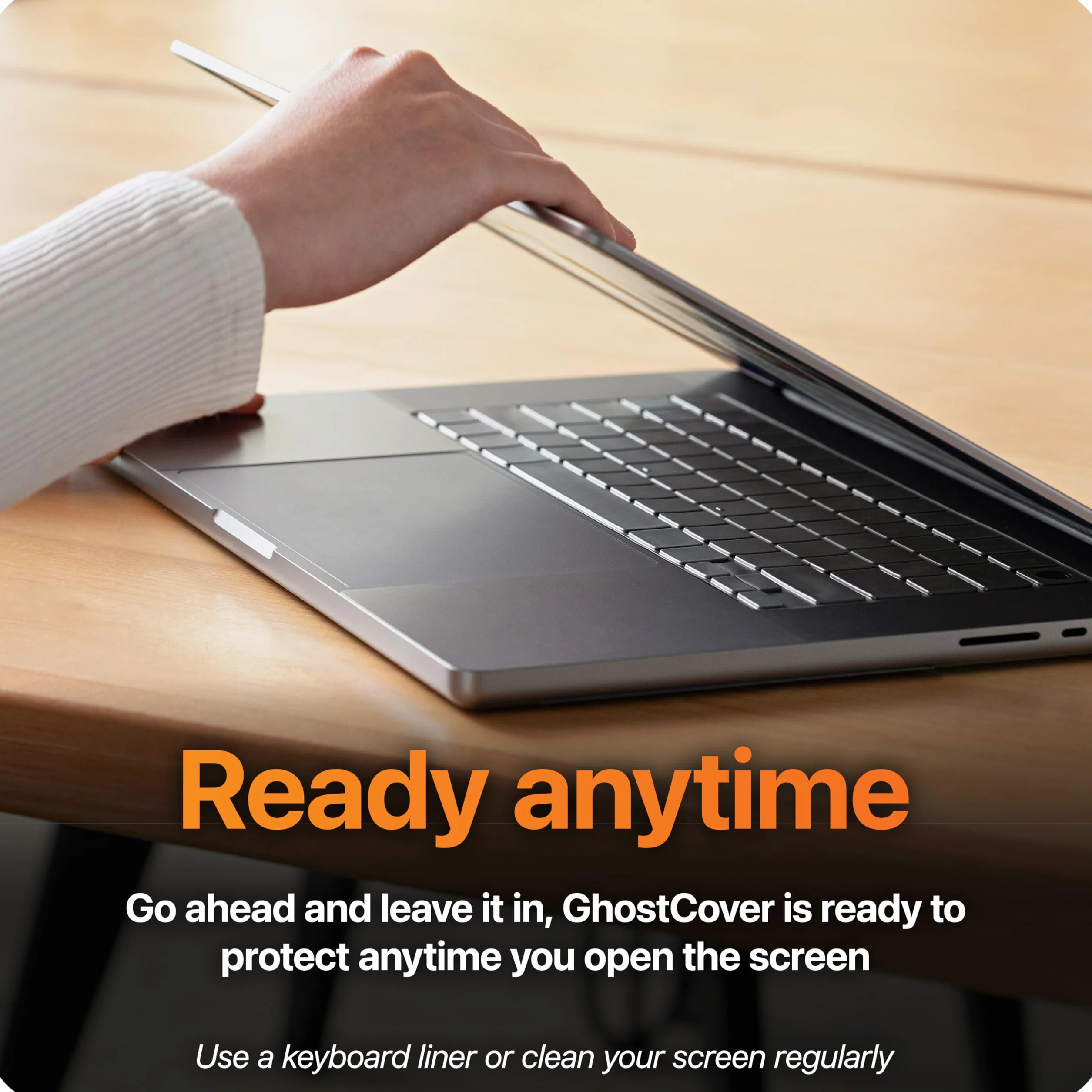 GhostCover FlexType Premium Protezione per tastiera per digitazione ad alte prestazioni, compatibile con MacBook Air 13/15 2021-2025, layout tastiera UE (tinta)