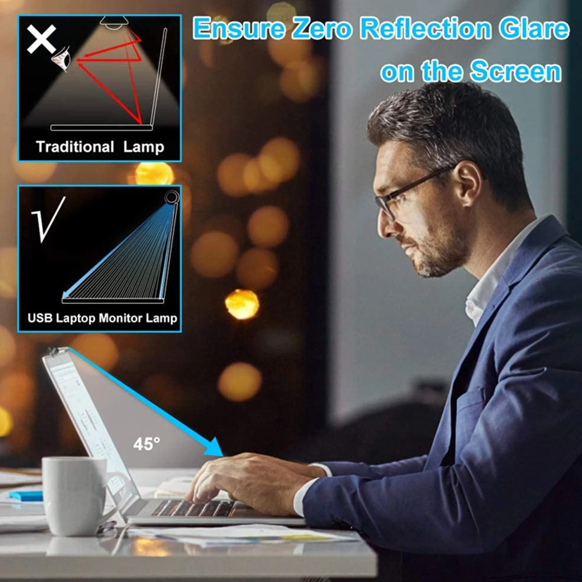 Arespark Lampada da Monitor, luce per monitor,Monitor Light Bar,Lampada per Schermo LED Ricarica USB,3 Temperature di Colore e Luminosità Regolabile