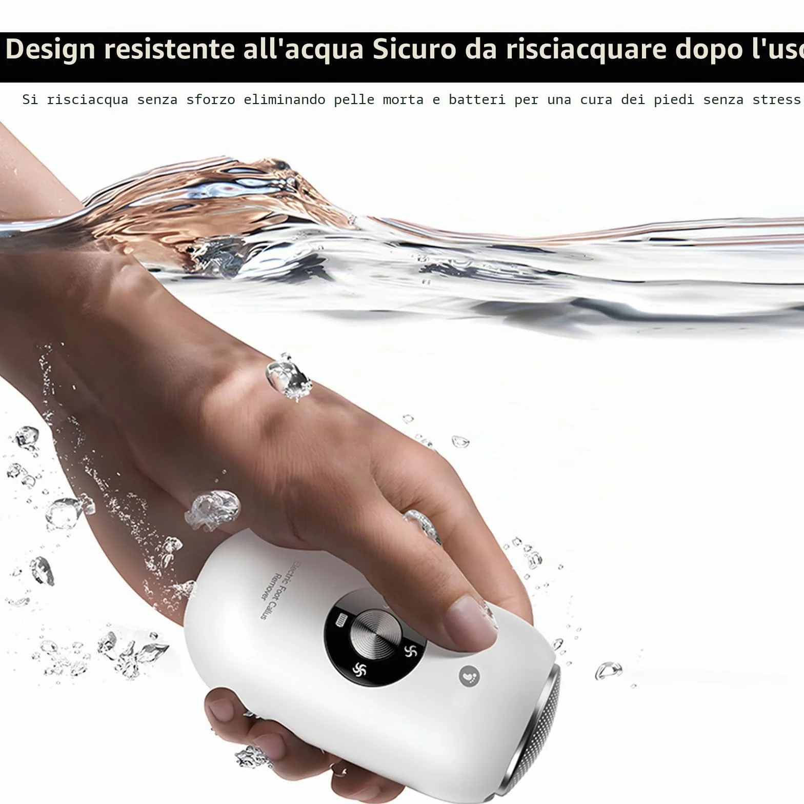 TOPCHANCES Pedicure Elettrico Professionale 2 in 1 Rimozione Calli Piedi 3 Velocità Impermeabile