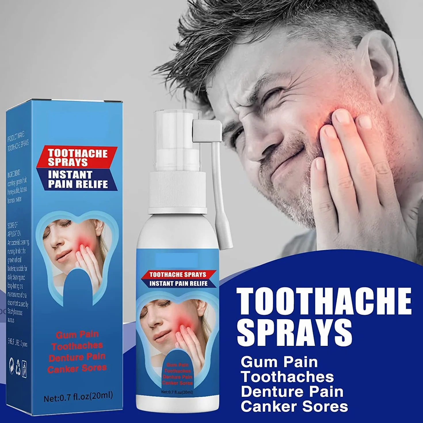 Spray per il trattamento dei denti: allevia mal di denti, gengive e dolori muscolari