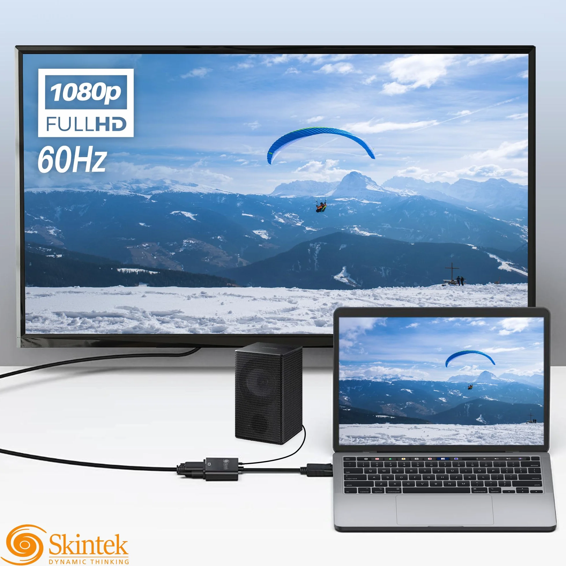 Skintek SK-04-HV adattatore da HDMI a VGA (D-SUB), 1080p 60Hz, Porta Audio da 3,5mm, per PC e Notebook. Per connettere un PC/Notebook a Monitor, Projettore, con ingresso VGA. Cavo 15 cm.
